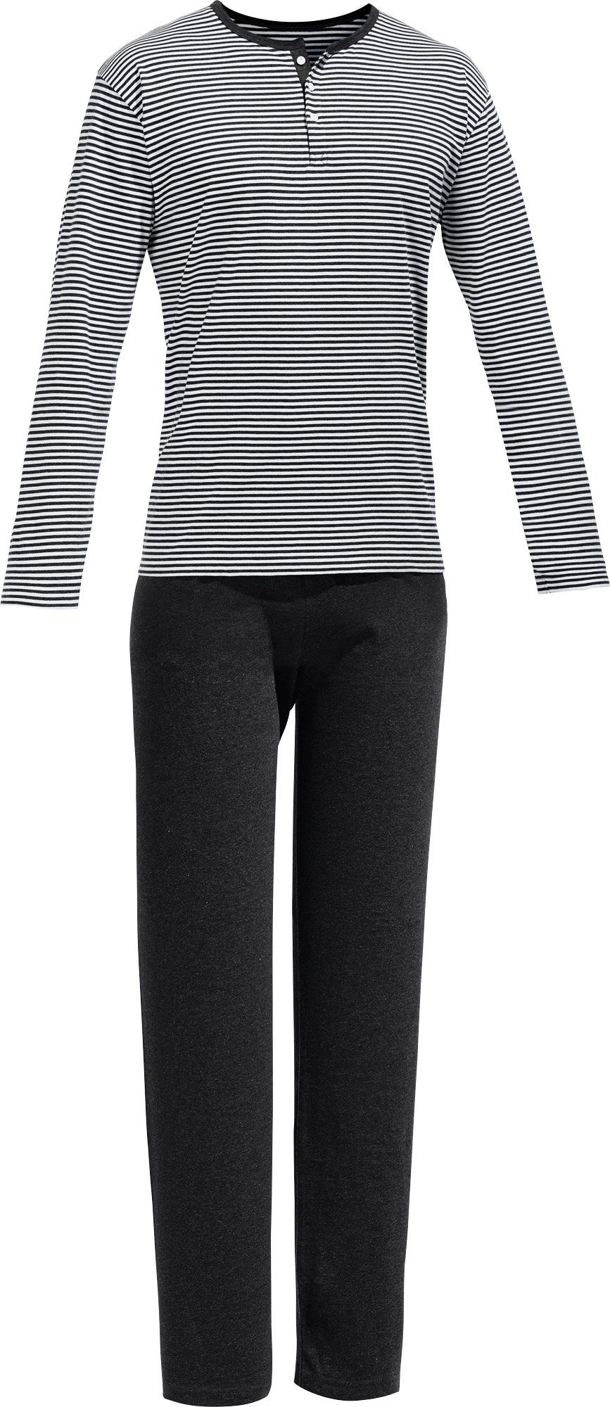 Erwin Müller Pyjama Herren-Schlafanzug Single-Jersey Streifen