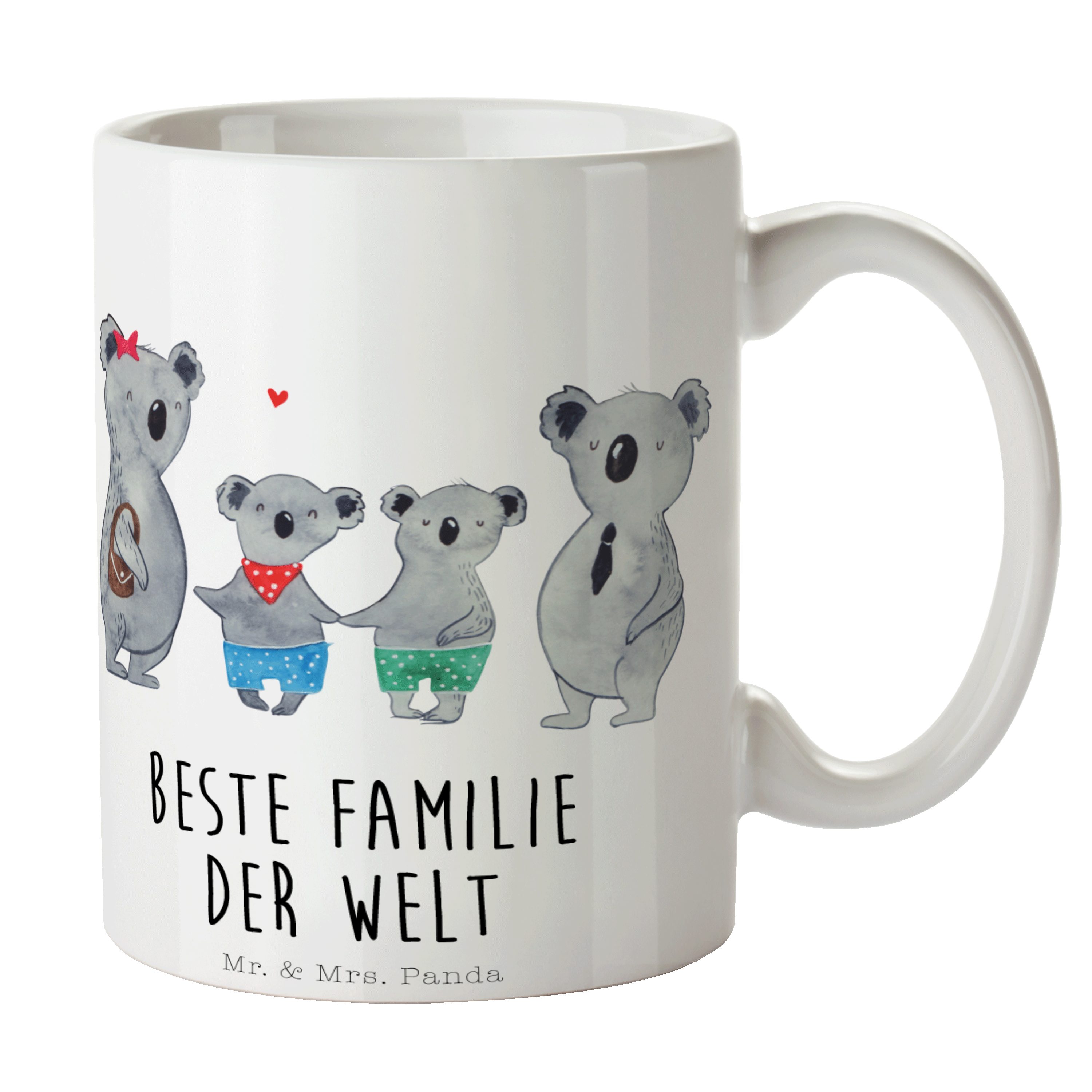 Mr. & Mrs. Panda Tasse Koala Familie zwei - Weiß - Geschenk, Familienzeit, Büro Tasse, beste, Keramik