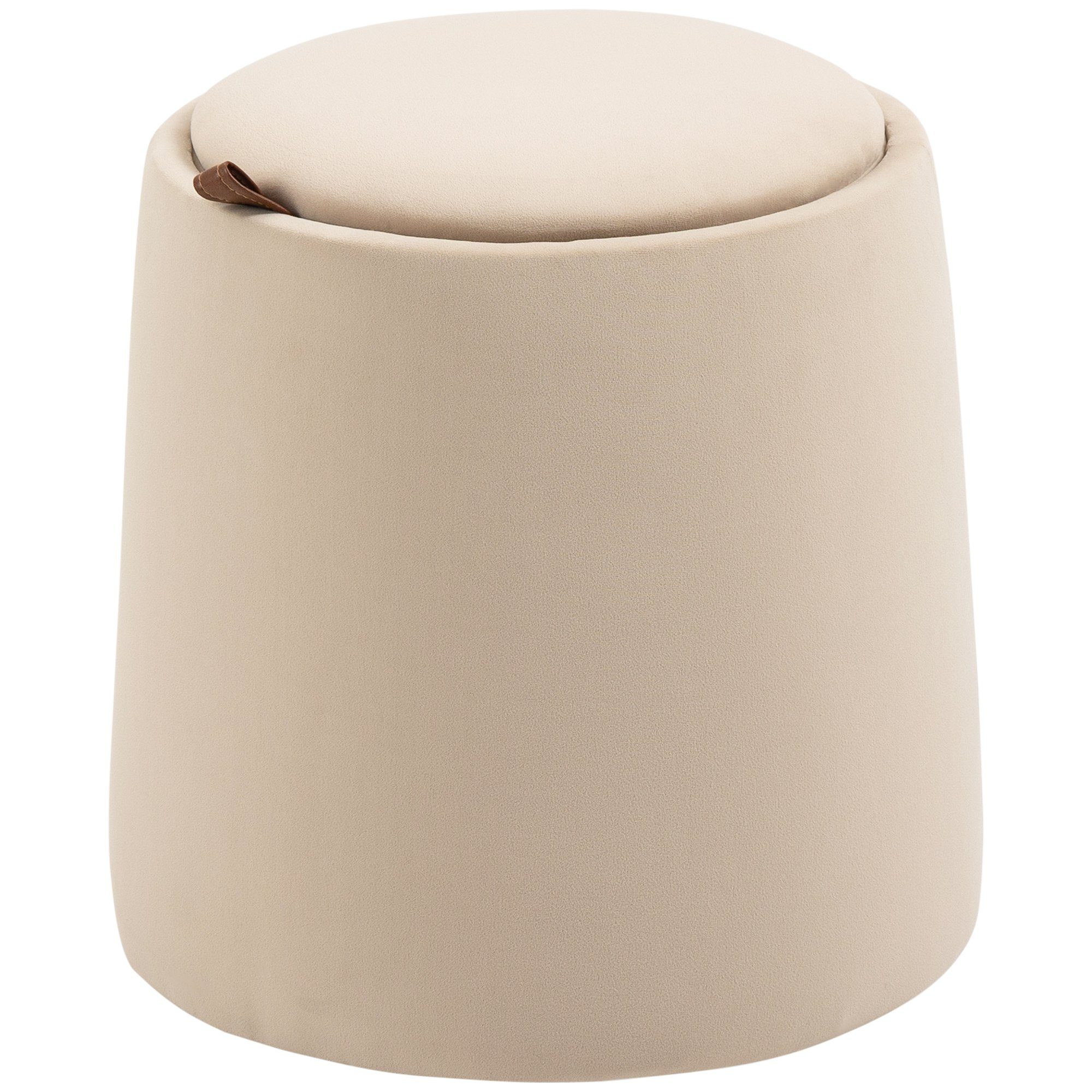 HOMCOM Sitzbank 2-in-1 Hocker in Samtoptik inklusive Stauraum und abnehmbaren Deckel (Set, 1-St., 1 x Aufbewahrungs-mane), mit abnehmbaren Deckel Beige