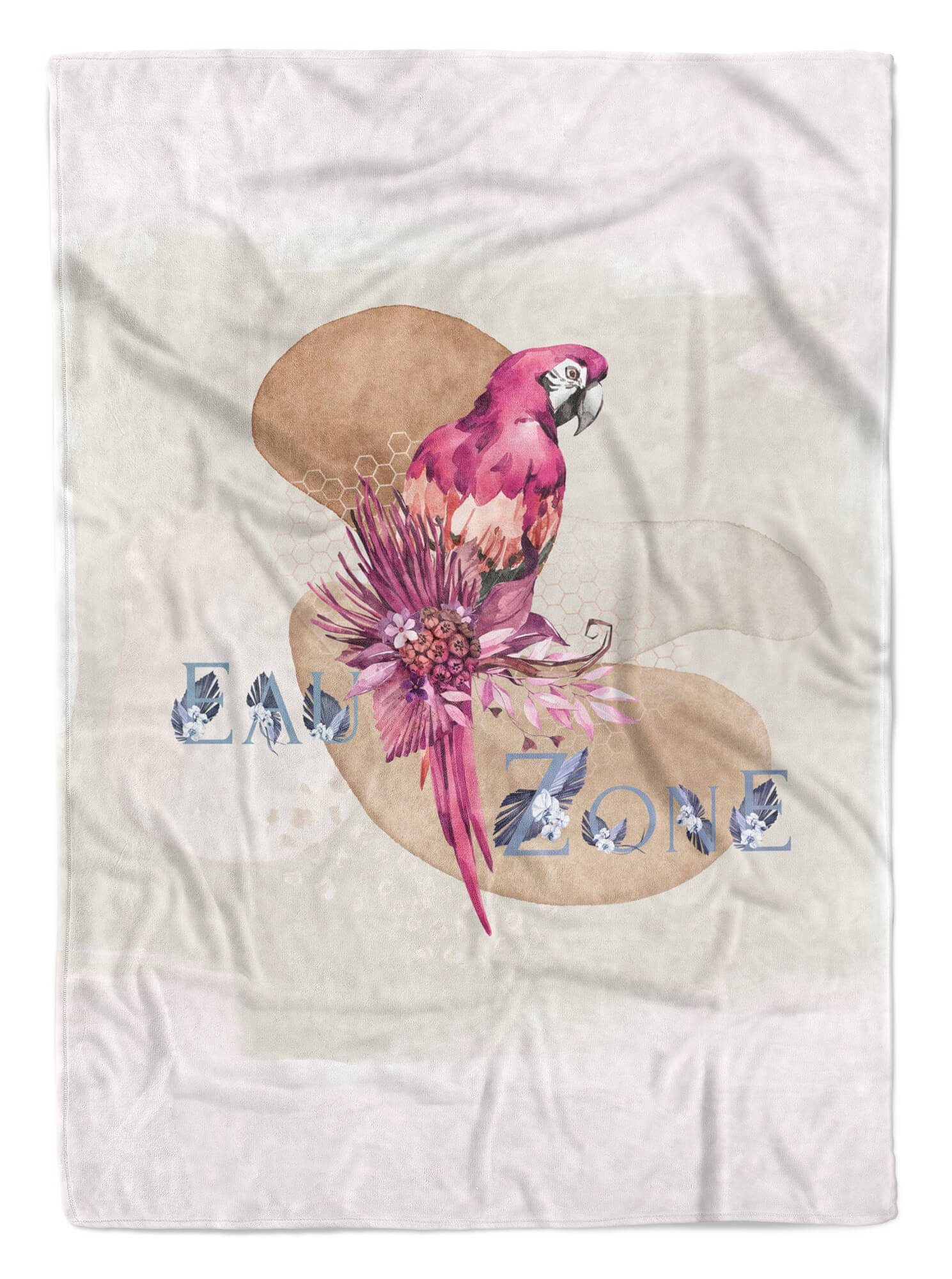 Sinus Art Handtücher EauZone großes Handtuch Papagei Motiv Tropisch Kunstvoll Badehandtuch Strandhandtuch Pastelltöne Dus, Baumwolle-Polyester-Mix (1-St), Handtuch