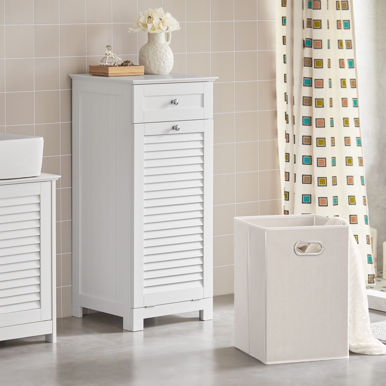 SoBuy Wäscheschrank BZR73 mit ausklappbarem Wäschesäcken günstig online kaufen