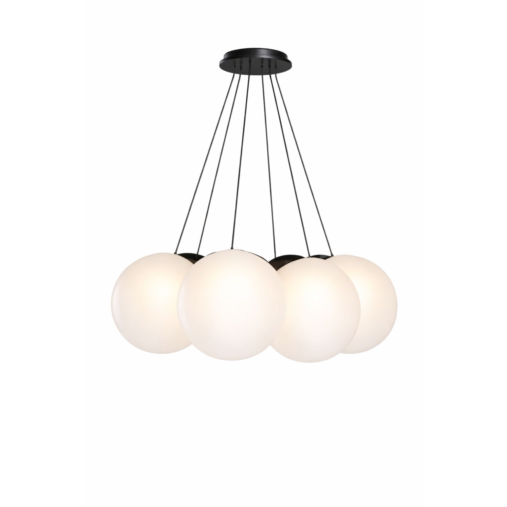s.luce Pendelleuchte s.luce Orb Cluster Glas-Pendelleuchte 7-flammig 7x50cm Weiß