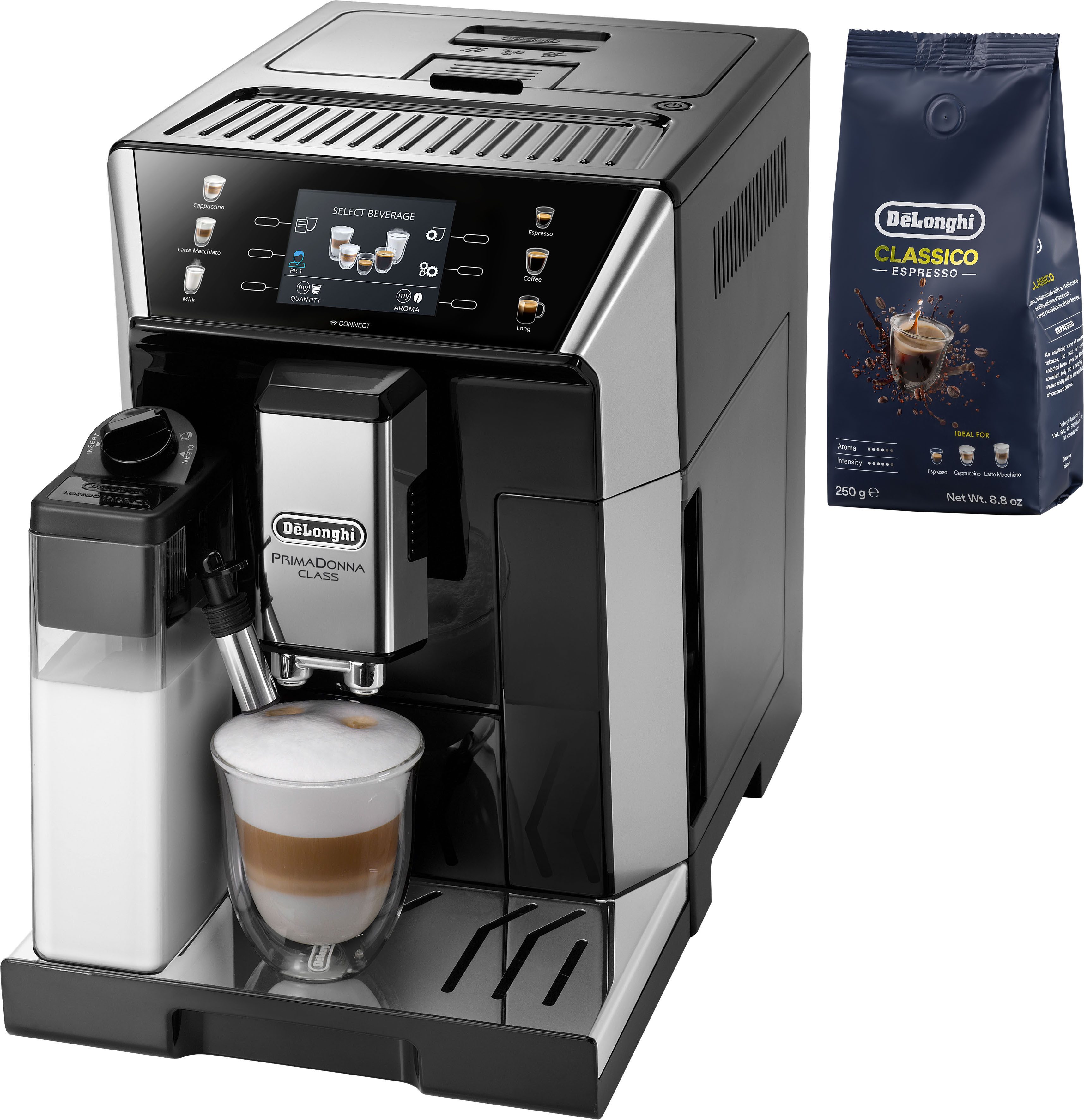 Kaffeevollautomat PrimaDonna Class ECAM 550.65.SB - Perfekter Milchschaum, Schwarz