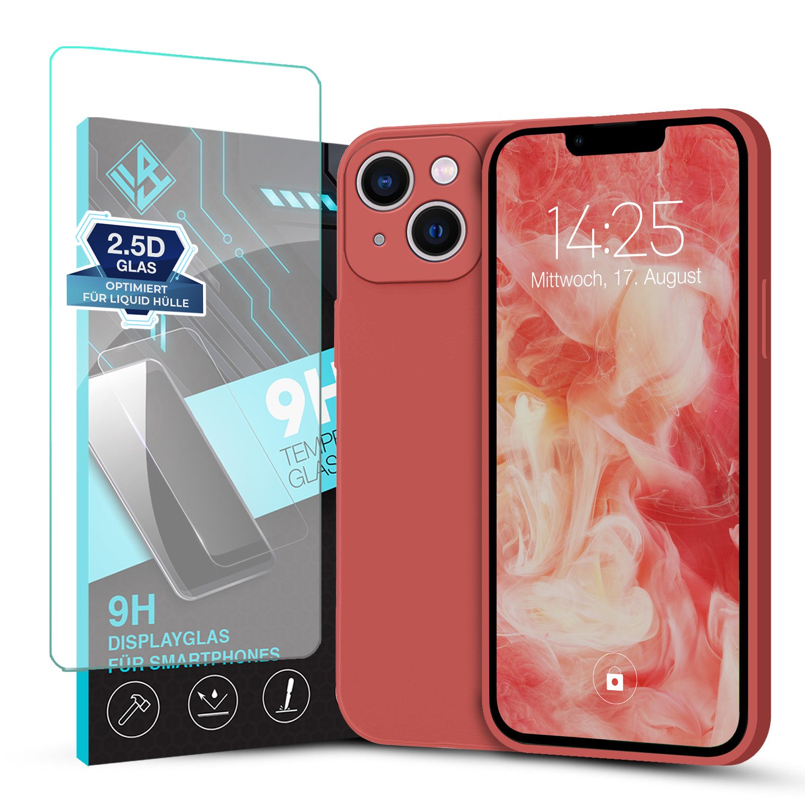 Tec-Expert Handyhülle SoftGrip Cover Hülle für Apple iPhone 13, Handy Case Bumper integrierter Kameraschutz flexibel