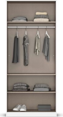 rauch Drehtürenschrank Kleiderschrank Schrank Garderobe AGORDO mit Dekor- oder Hochglanzfront und Spiegel sowie durchdachter Innenausstattung