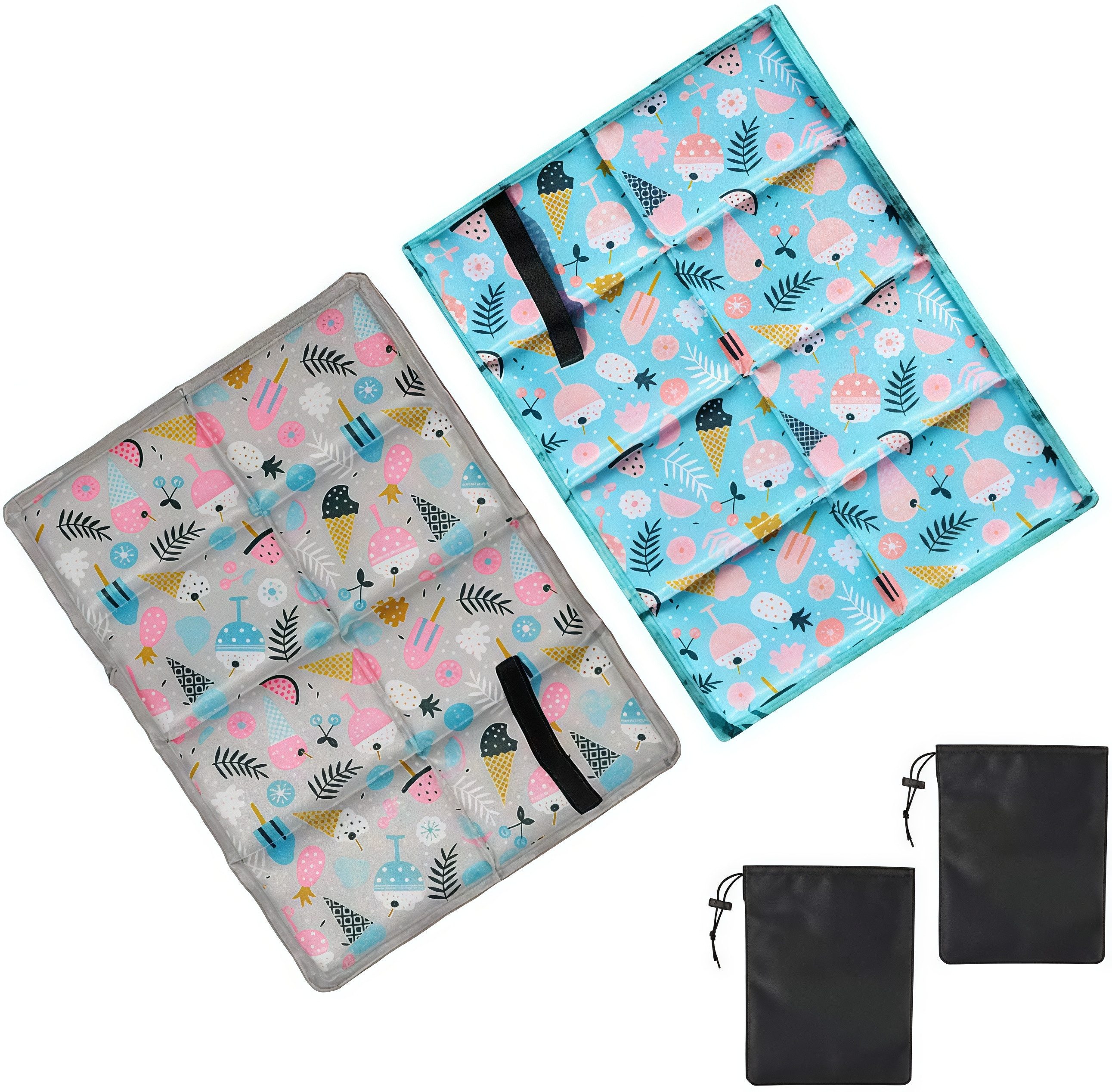 FOUORTUNATE-BEE Sitzkissen 2er Set Faltbare Sitzkissen mit Tragetasche Outdoor, Klappbare Sitzpolster für Camping, Picknick & Wandern