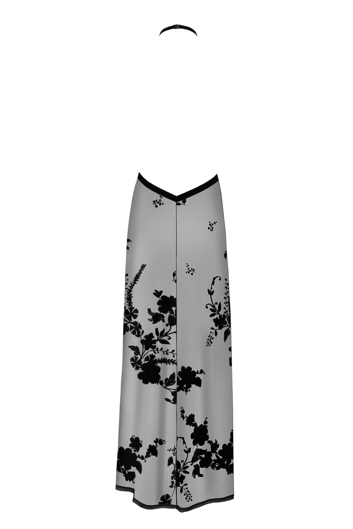 Noir Handmade Negligé langes Kleid in schwarz - L