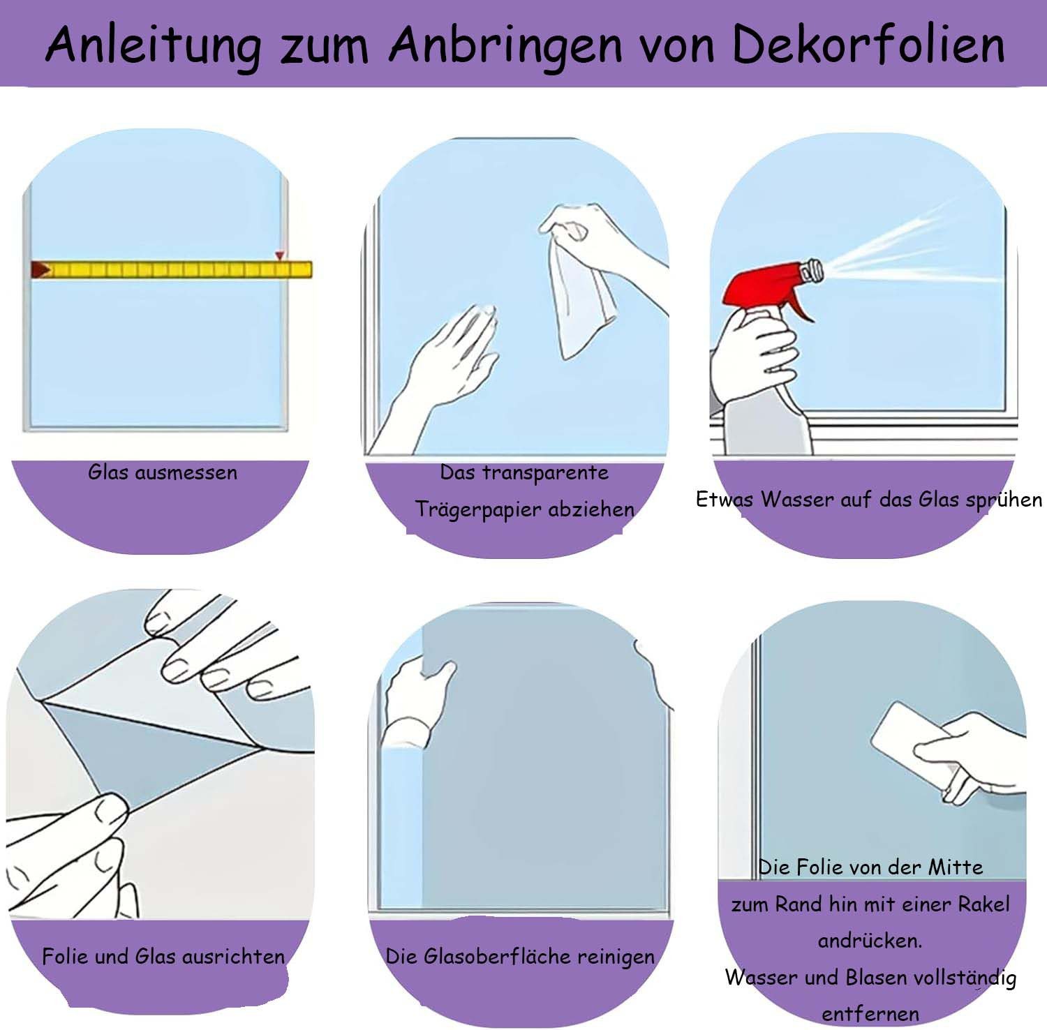 Agger Fensterfolie Dekorative Fensterfolie Sichtschutz selbsthaftend – Bild 4 von 4