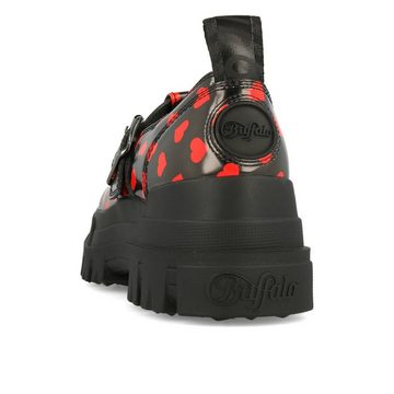 Buffalo Buffalo Aspha Jane Heart Boot Damen Vegan Patent Black Red Sneaker