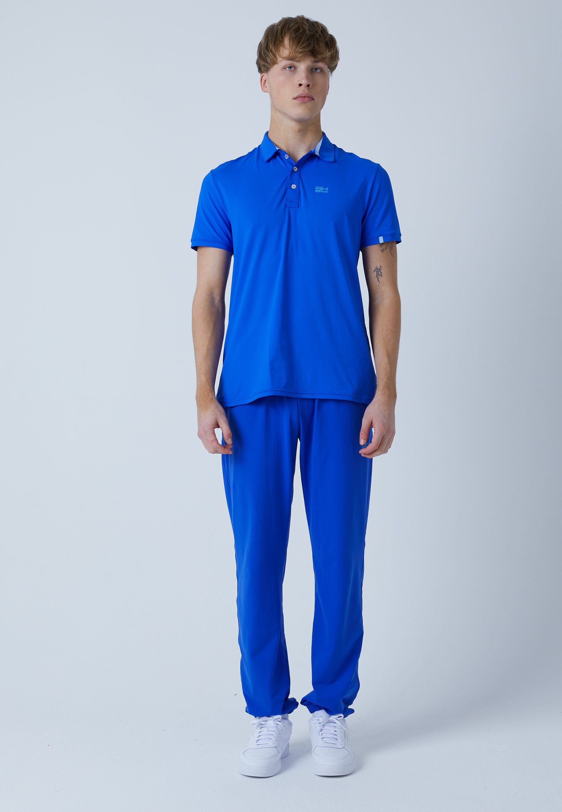 SPORTKIND Funktionsshirt Golf Polo Herren & Jungen Kurzarm kobaltblau Shirt