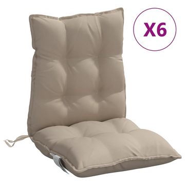 vidaXL Sitzauflage Niedriglehner-Auflagen 6 Stk. Taupe Oxford-Gewebe, (6 St)