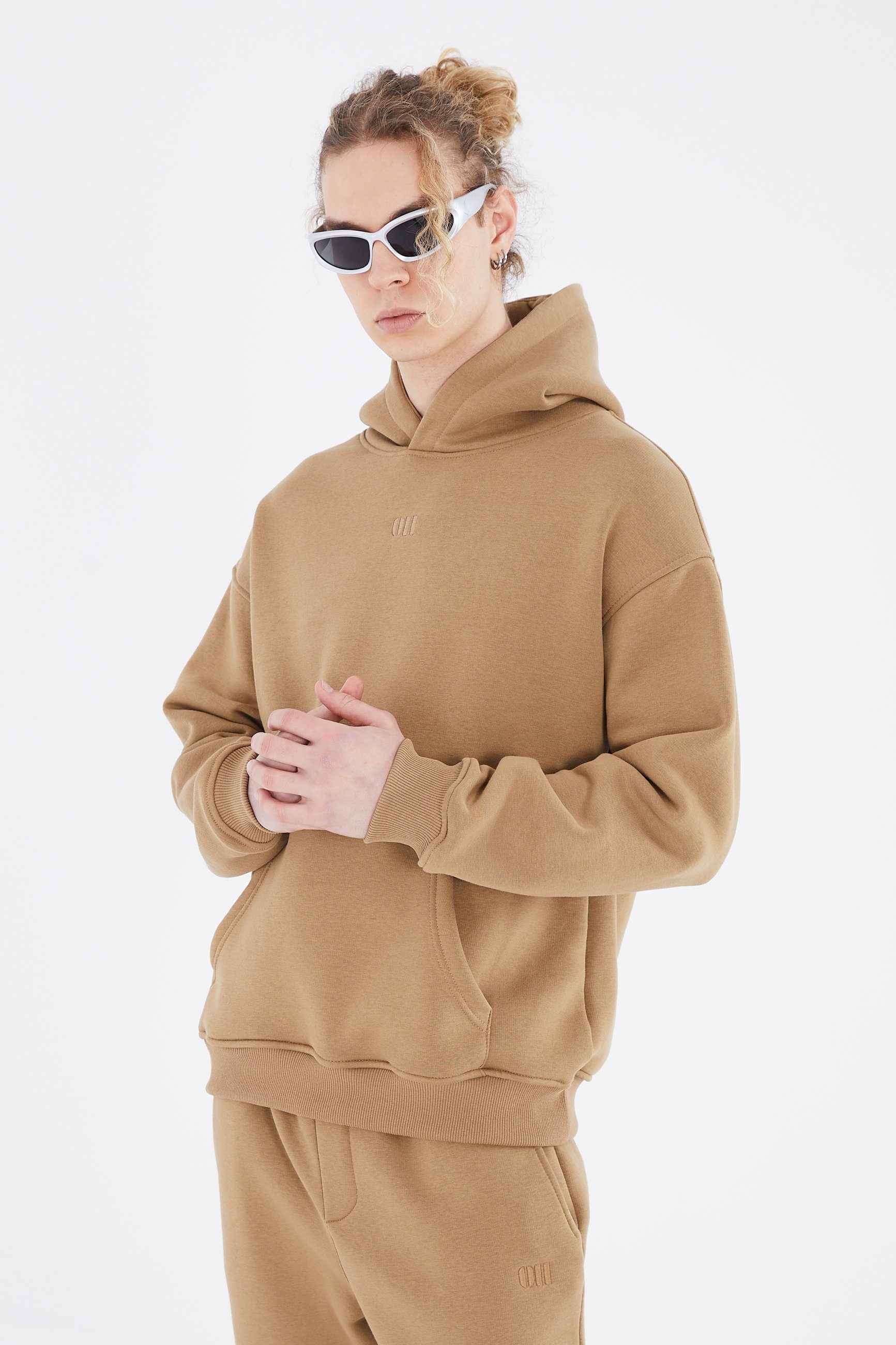 OSSY HOMER Hoodie Oversize Hoodie einfarbig Basic Baumwolle Kapuzenpullover 320gsm