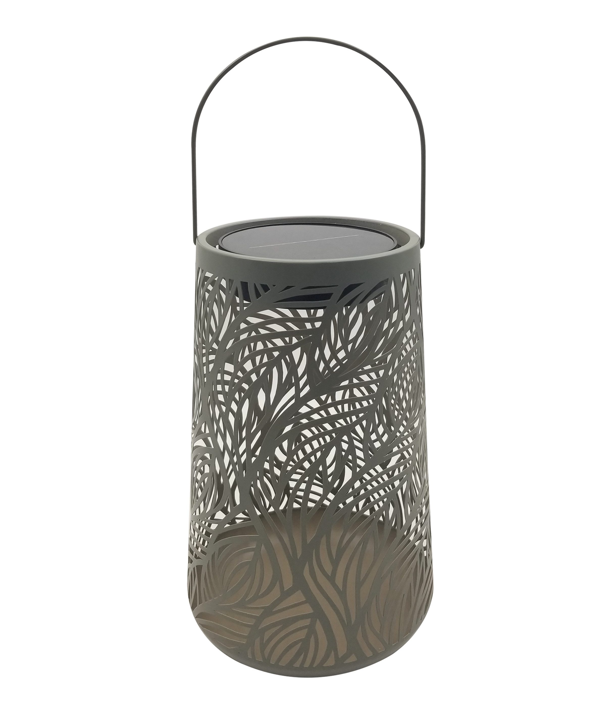 Dehner LED Solarleuchte Olea, Solar-Laterne, Ø20 x H32 cm, Metall & Kunststoff, Warmweiß, Dämmerungssensor, Solar