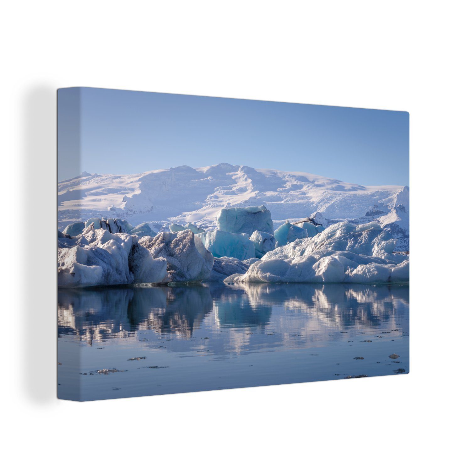 OneMillionCanvasses® Leinwandbild Die gefrorene Landschaft des Vatnajökull-Nationalparks in Island, (1 St), Wandbild Leinwandbilder, Aufhängefertig, Wanddeko, 30x20 cm