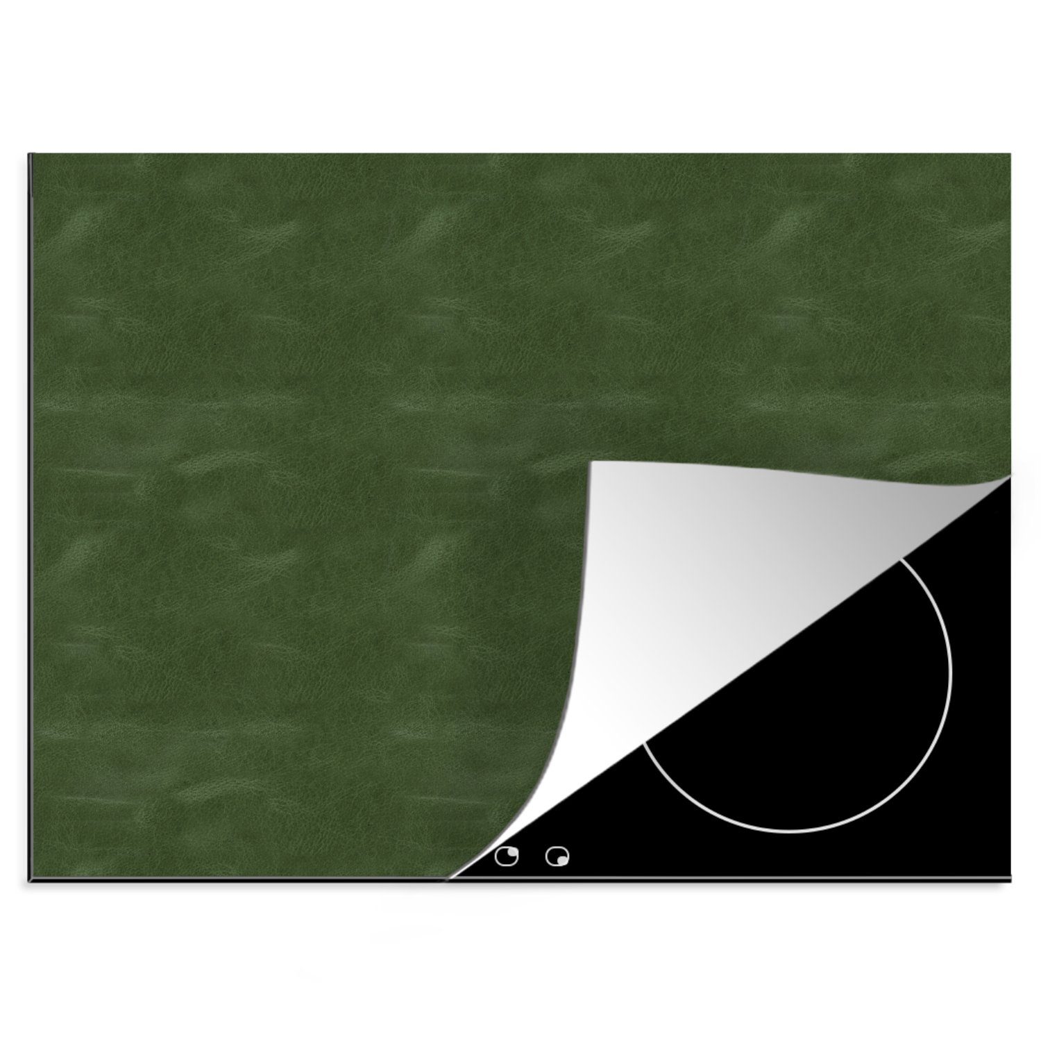 MuchoWow Herdblende-/Abdeckplatte Induktionsschutz - - Leder tlg), Arbeitsfläche nutzbar, Ceranfeldabdeckung Vinyl, 60x52 Tiere, (1 cm, Mobile Grün 