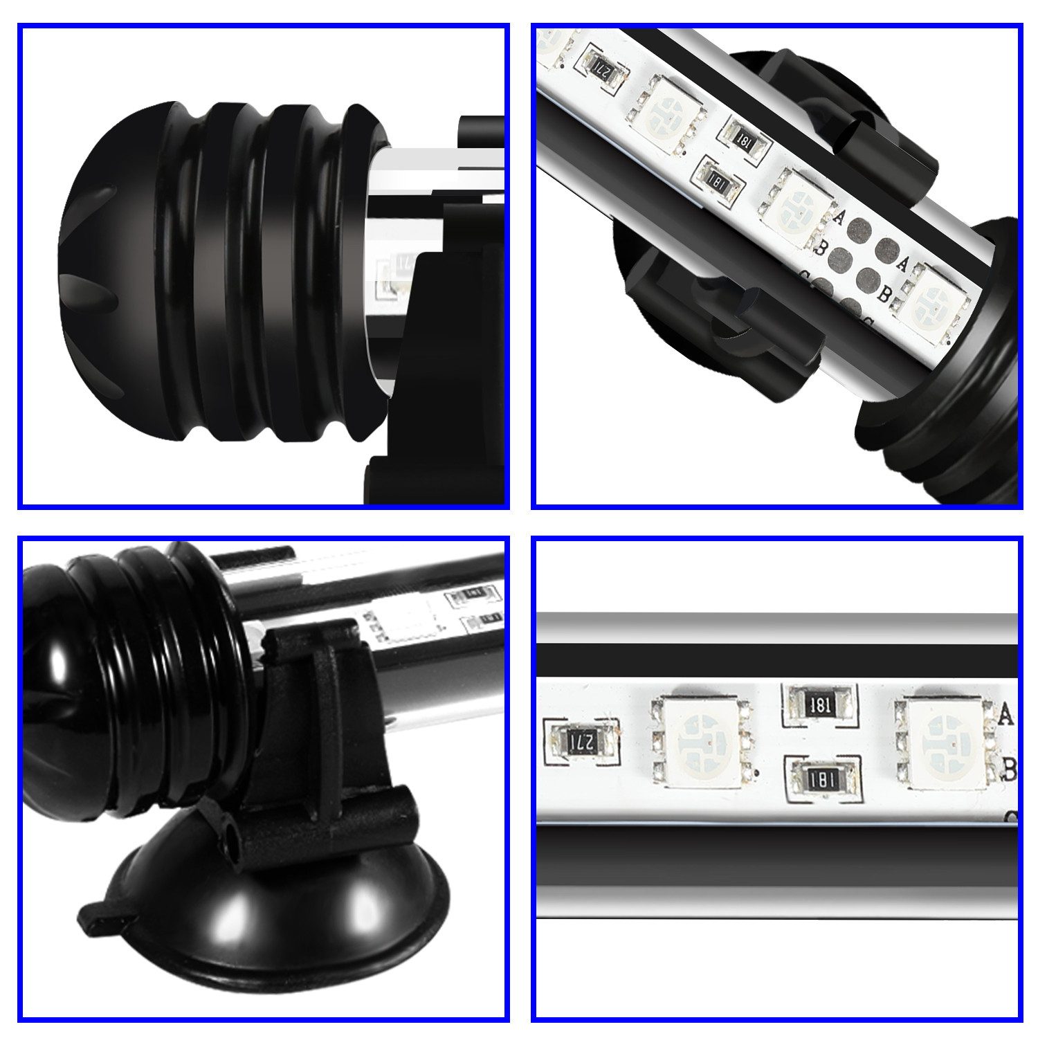 Clanmacy LED Aquariumleuchte LED Aquarium Beleuchtung Aufsetzleuchte Fisch Tank Unterwasser Lampe – Bild 3 von 5