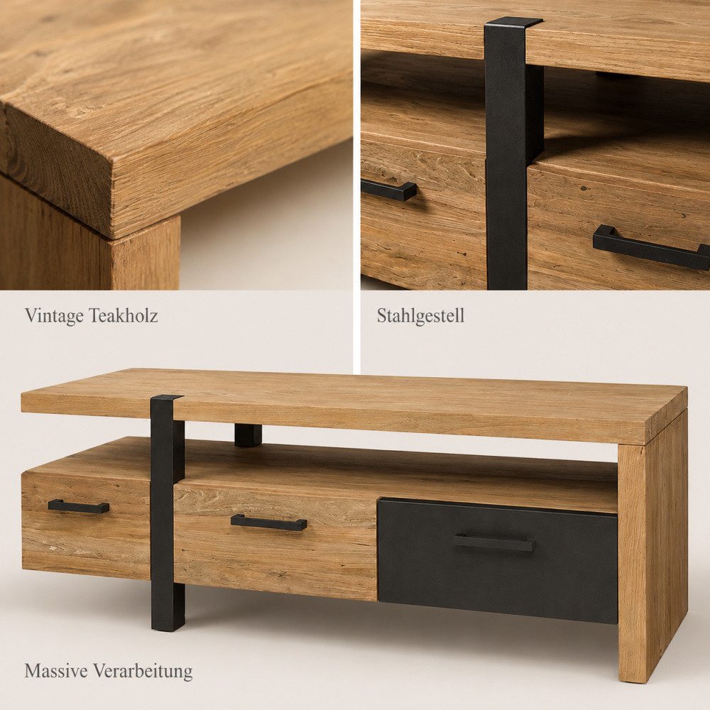 Wohnpalast TV-Board Lucca TV-Schrank 145 cm Teakholz