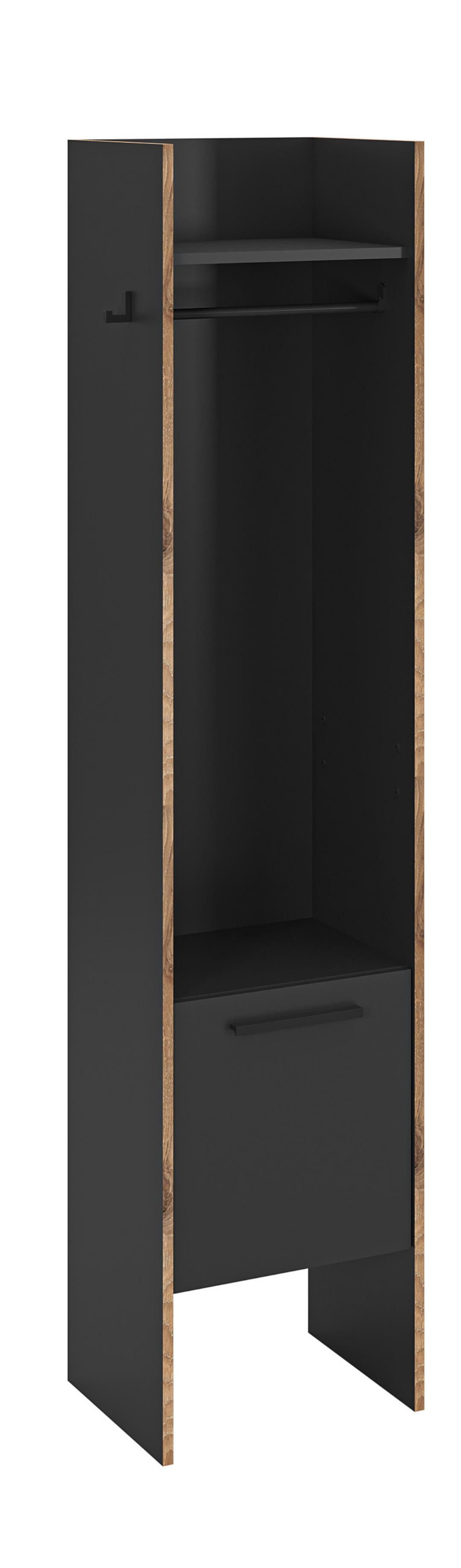 xonox.home Kleiderschrank Bueno Kleiderschrank 1 Tür, 1 Regal, 2 Haken dunke (1-St)
