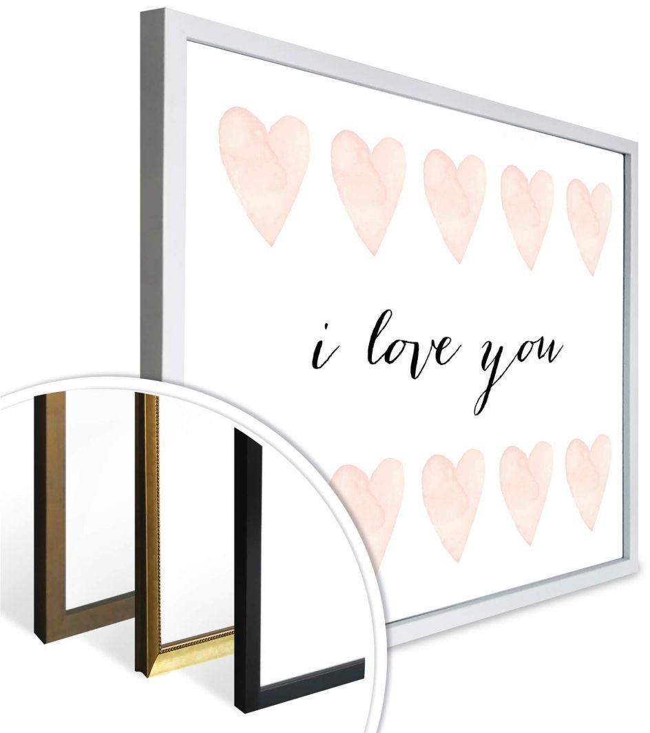 Wall-Art Poster I Poster, love Bild, Schriftzug you, (1 St), Wandbild, Wandposter