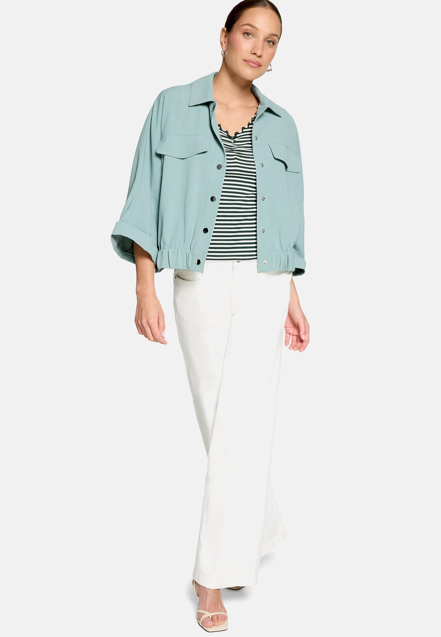 Zero Jackenblazer Damen mit 3/4 Arm Aufschlag / Krempel