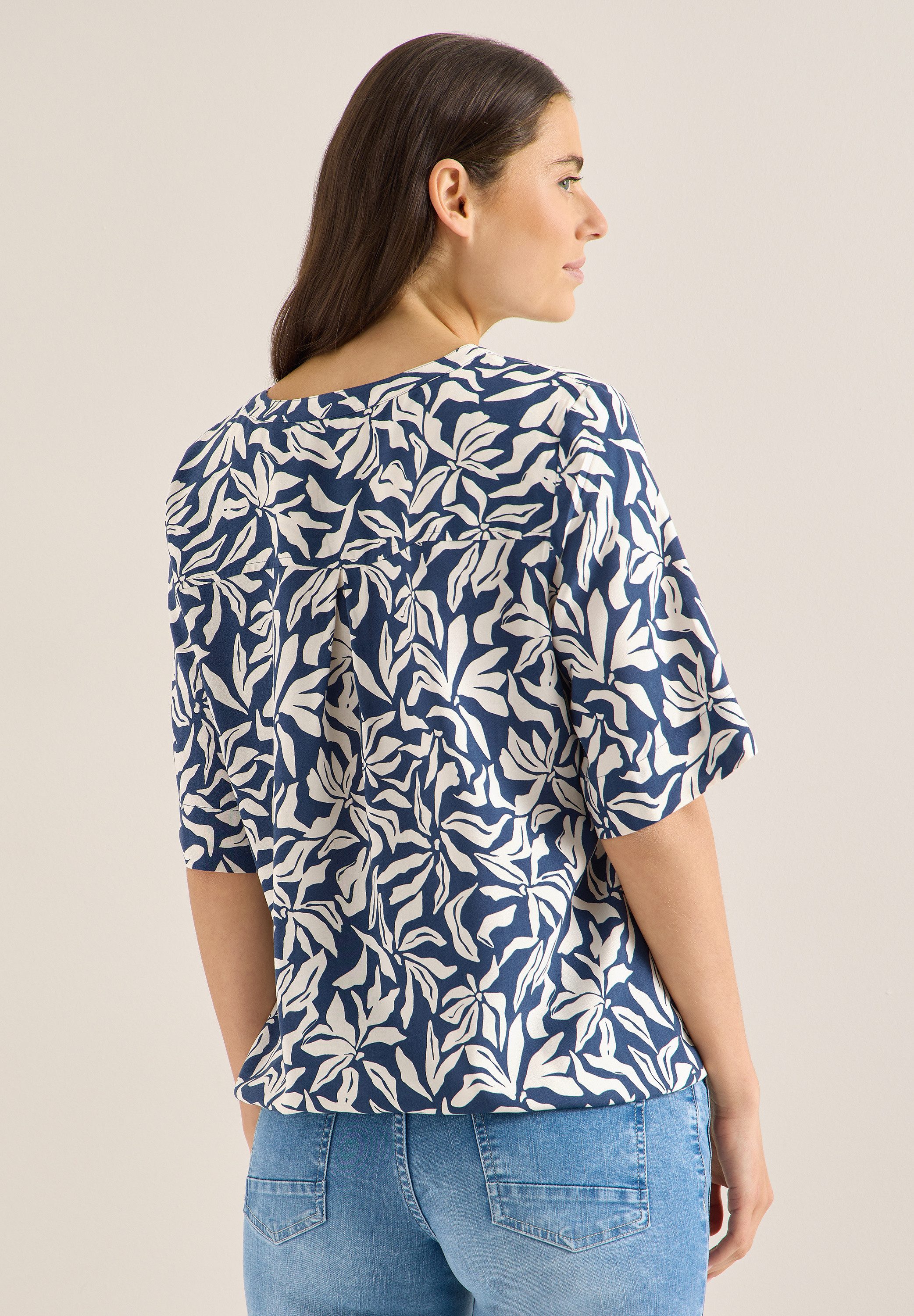 CECIL Shirtbluse mit geschlitztem Rundhalsausschnitt günstig online kaufen