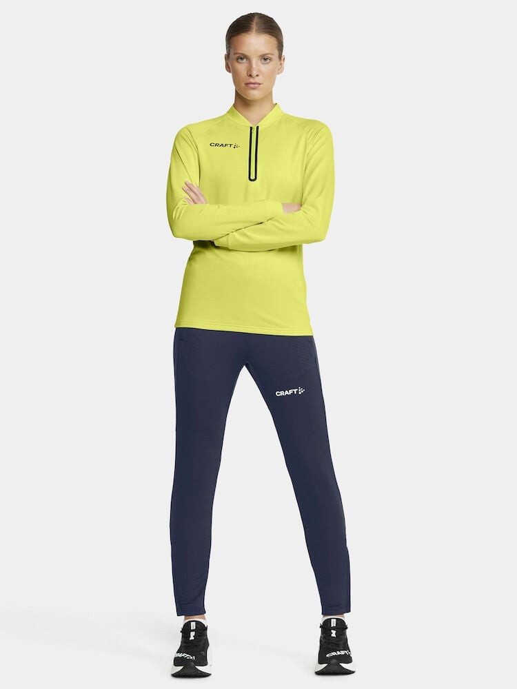 Craft Langarmshirt Extend Halfzip (hohe Bewegungsfreiheit, bequeme Passform) gelb Damen