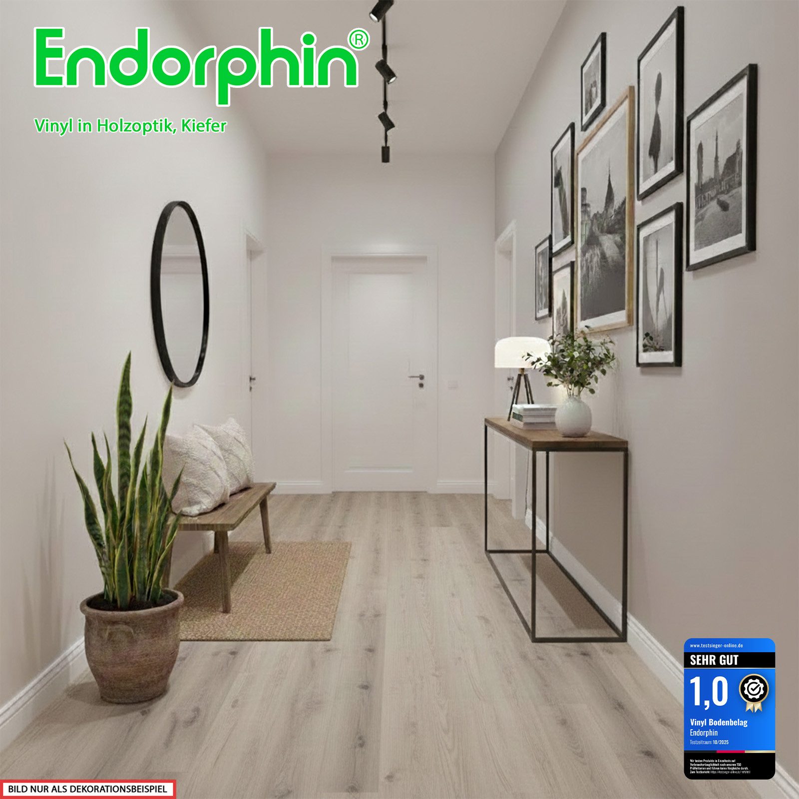 Endorphin Vinylboden Vinylboden selbstklebend in Holzoptik Kiefer 2,93qm, Selbstklebend, pflegeleicht, fußwarm, leise, strapazierfähig, renovierungsfreundlich