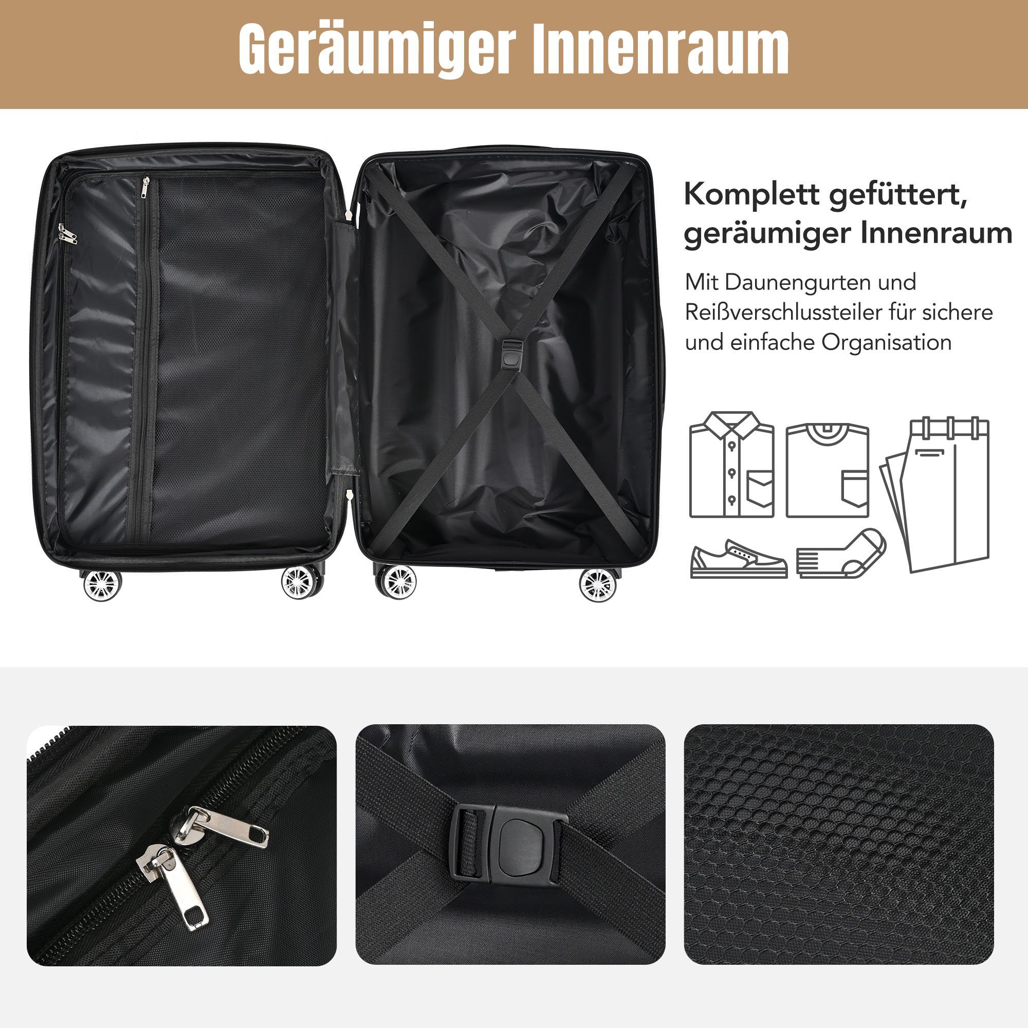 REDOM Hartschalen-Trolley 4 Rollen, Hartschalenkoffer Handgepäck-Trolley günstig online kaufen