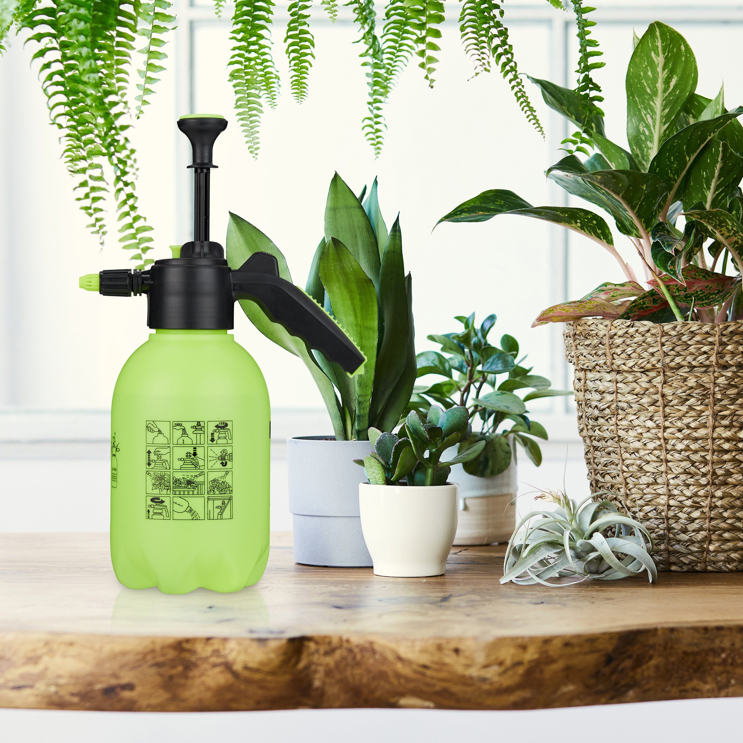 relaxdays Drucksprühgerät 4x Drucksprüher in Grün 2 Liter, (4er Set)