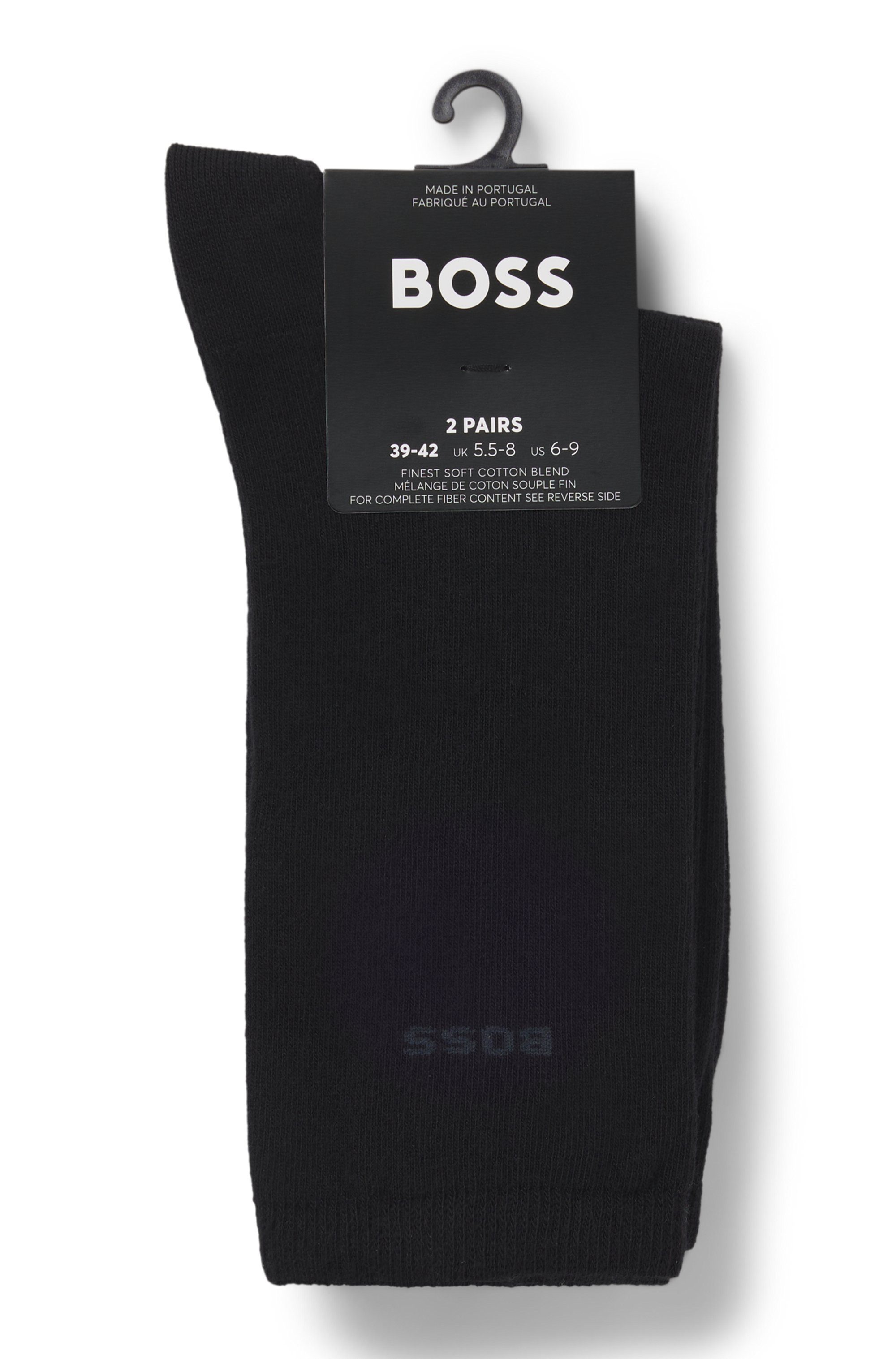 BOSS Businesssocken 2P RS Uni Logo CC W (Packung, 2-Paar, 2er Pack) mit BOSS Schriftzug
