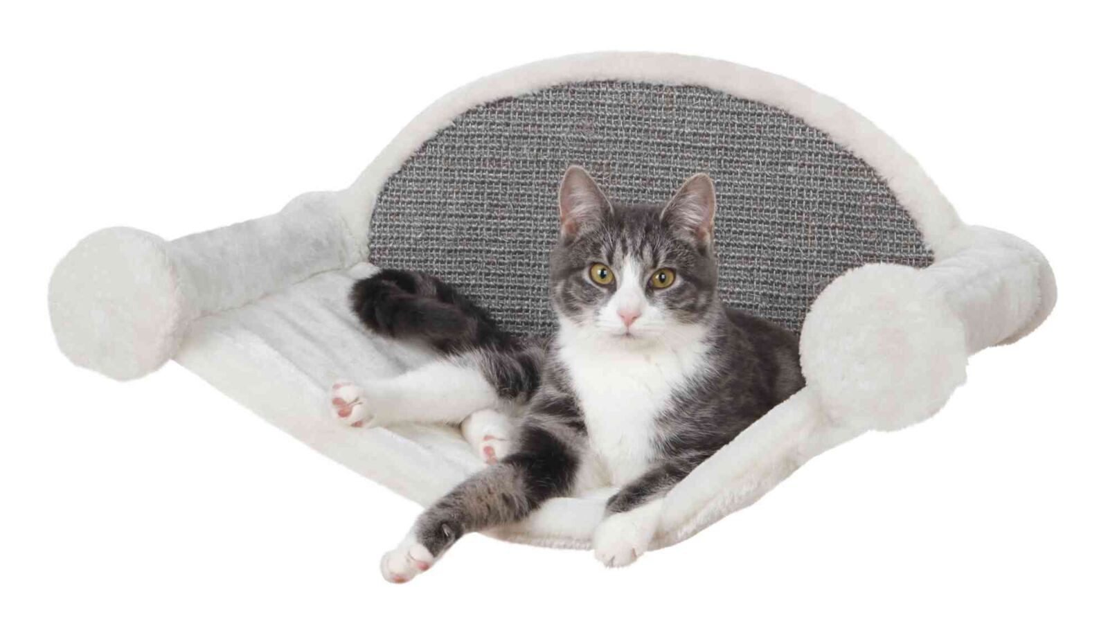TRIXIE Katzen-Hängematte Hängematte zur Wandmontage - weiß/grau - 54 × 28 × 33 cm