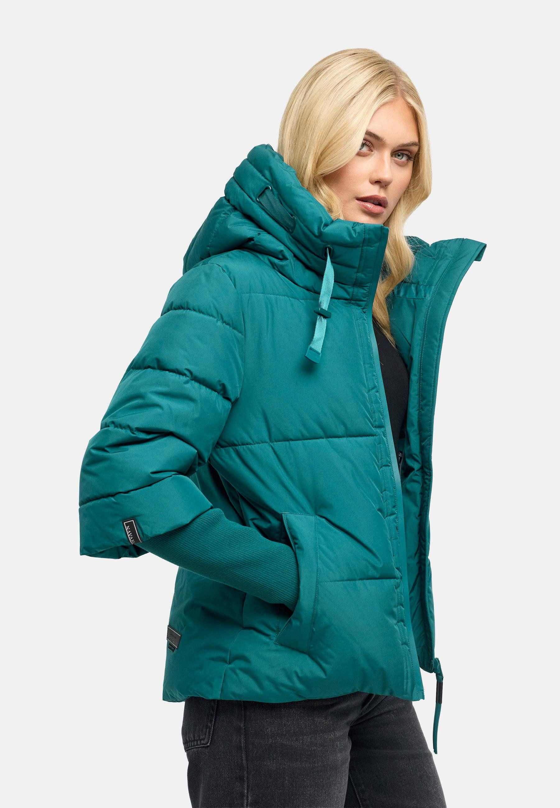 Navahoo Steppjacke Lotusherz XIV Warme gesteppte Winterjacke mit Rippstrickärmeln – Bild 3 von 4