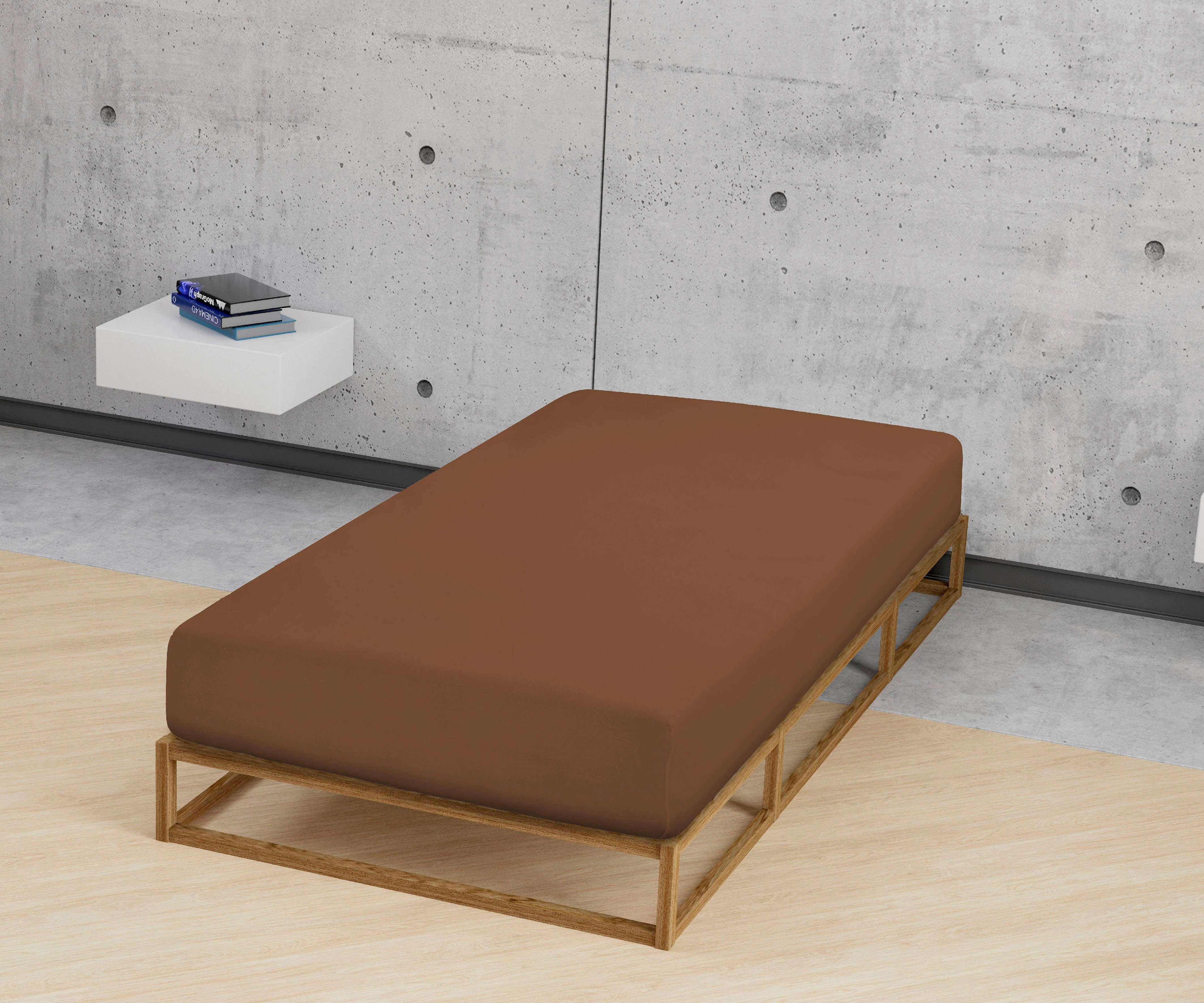Castell - Markenbettwäsche Spannbettlaken Jersey in Gr. 90x200, 140x200 oder 180x200 cm, Jersey, Gummizug: rundum, (1 Stück), aus Baumwolle, für Matratzen bis 22 cm Höhe, Bettlaken, Spannbetttuch