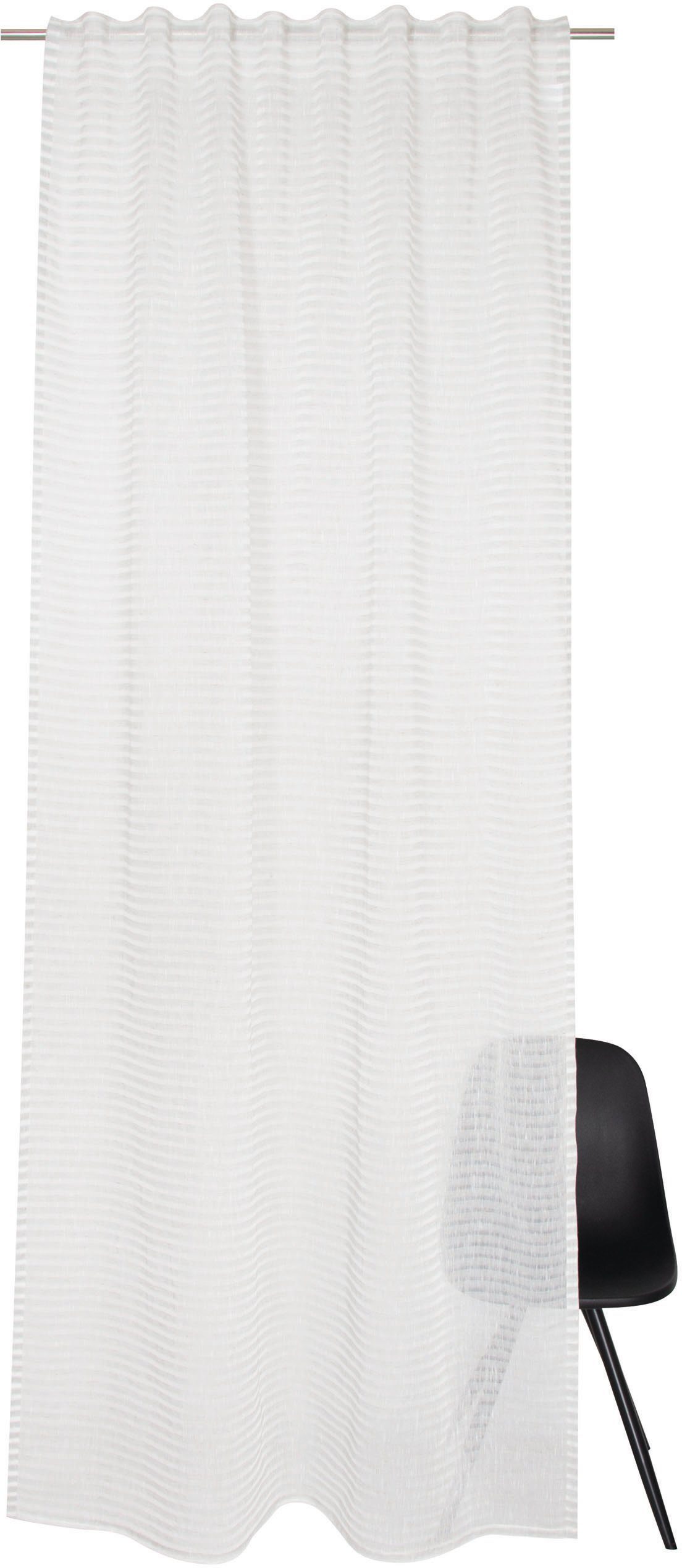 Vorhang Natural Stripe, TOM TAILOR (1 HOME, grau transparent verdeckte transparent, Schlaufen St)