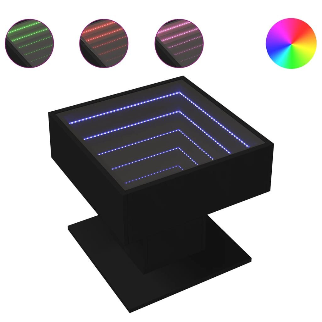 vidaXL Couchtisch LED-Couchtisch Schwarz 50x50x45 cm günstig online kaufen