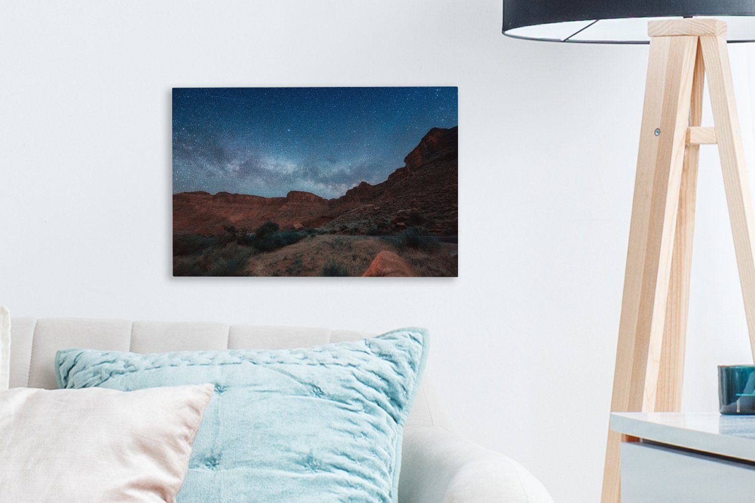 30x20 Leinwandbilder, dem (1 Colorado Wandbild cm Utah, Aufhängefertig, Leinwandbild OneMillionCanvasses® in Die Wanddeko, Milchstraße St), River über