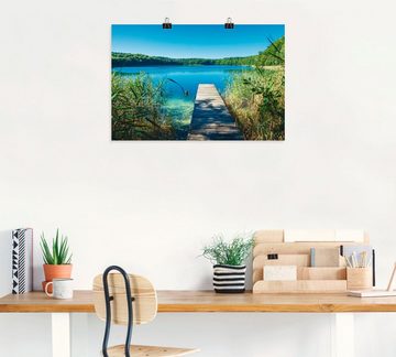 Artland Wandbild Landschaft am See Steg, Gewässer (1 St), als Poster, Wandaufkleber in verschied. Größen