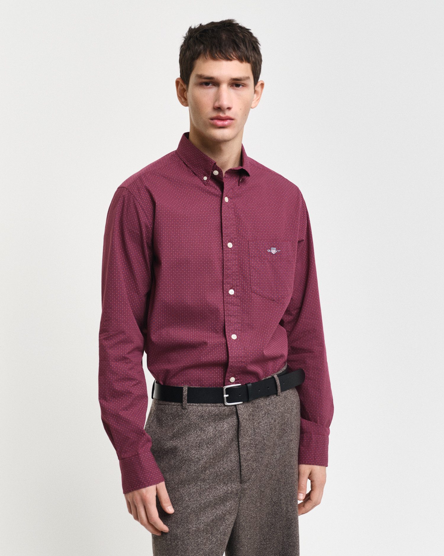 Langarmhemd REG MICRO PRINT SHIRT