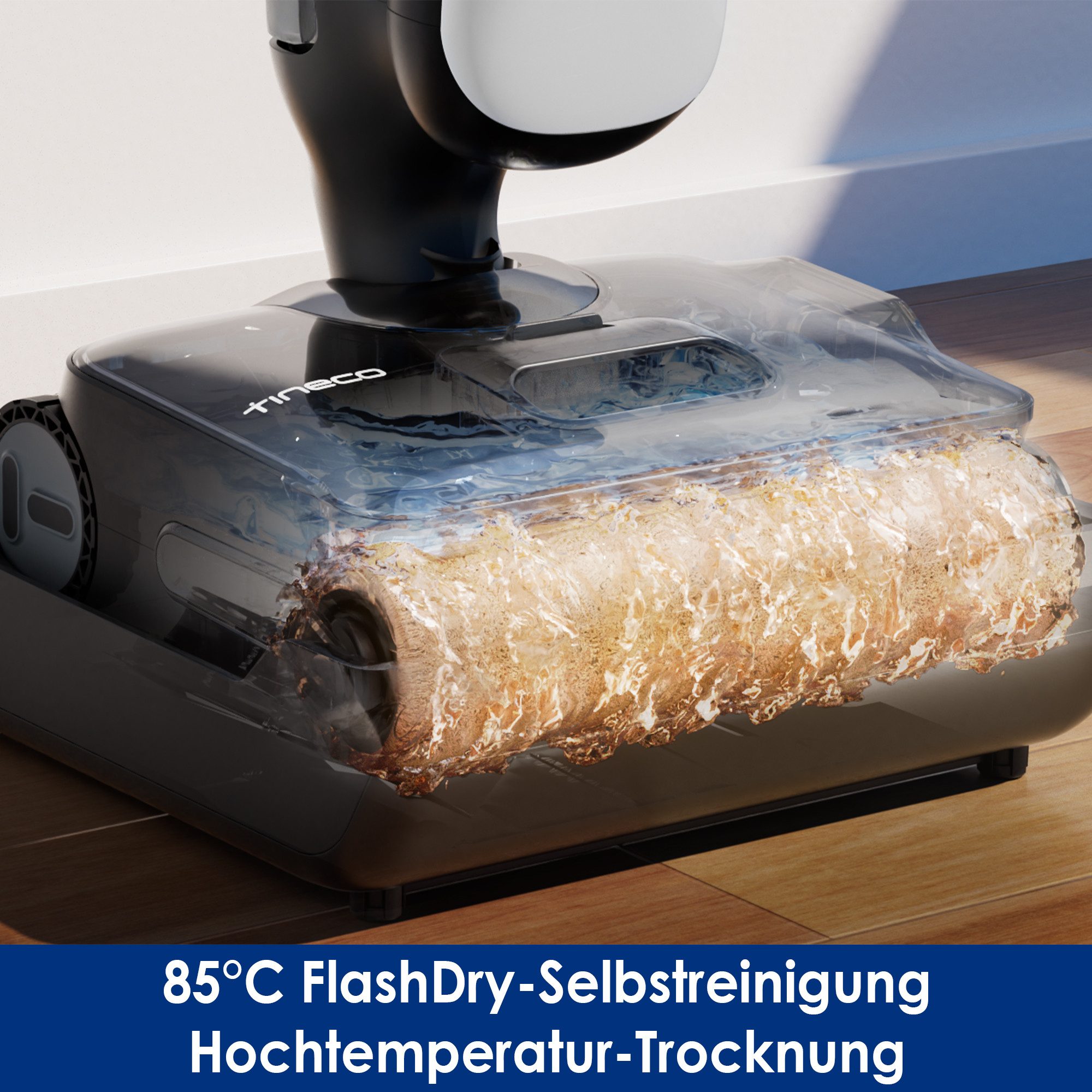 Tineco Nass-Trocken-Sauger Floor One S9 Artist Premium, 180° Grad Neigungswinkel, Selbstantrieb, 230 W, beutellos, 50 Min Akku, Automatische Anpassung der Saugleistung, Selbstreinigung