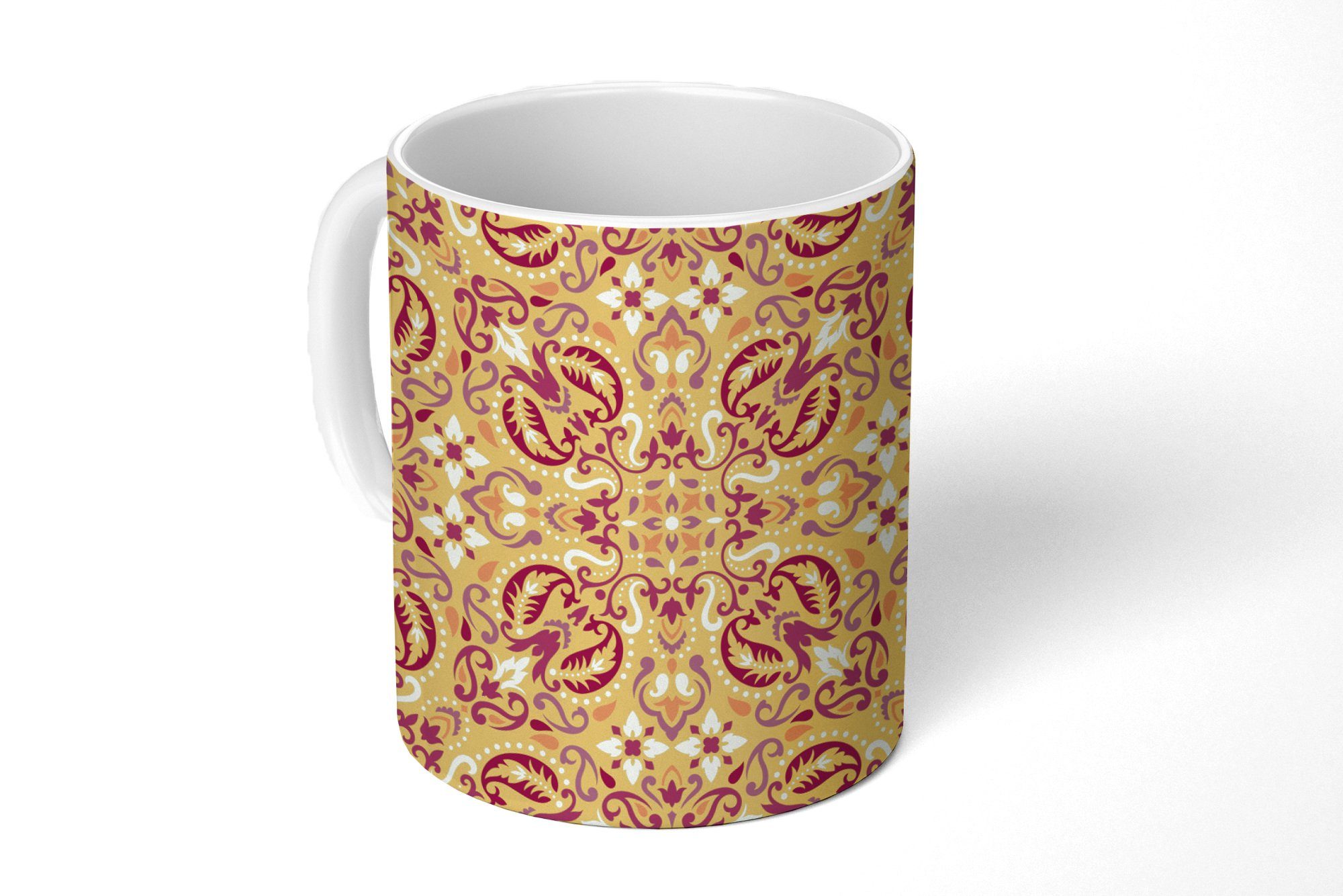 Teppiche - Becher, Kaffeetassen, Teppiche Orange, Persische Teetasse, Keramik, Muster - - Teetasse, Geschenk Tasse MuchoWow