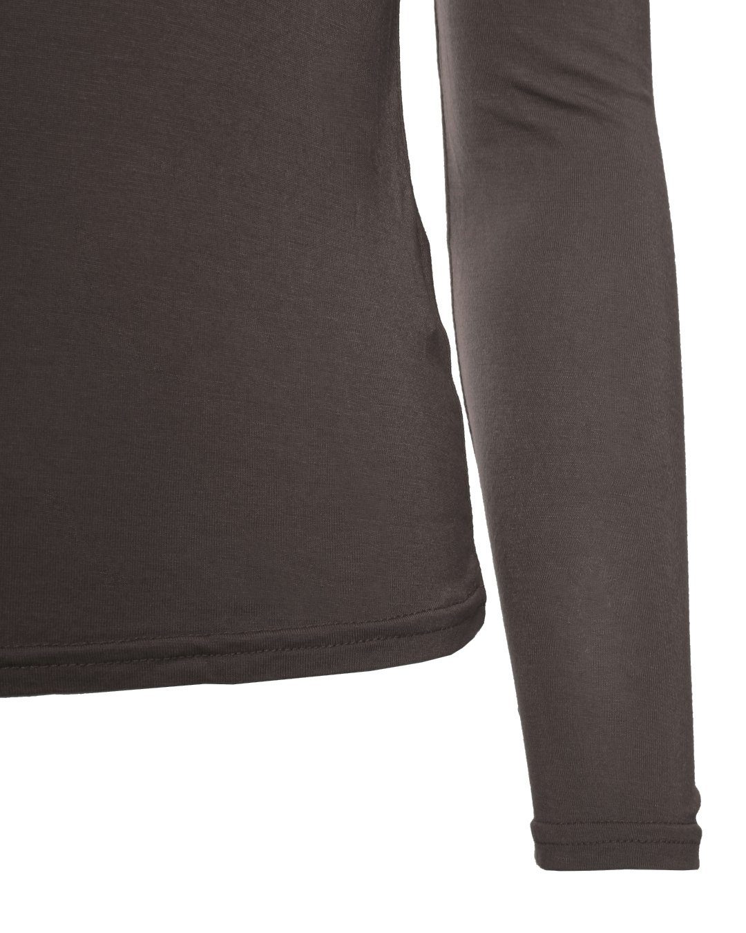 Muse Rundhalsshirt Basic Rundhals Langarmshirt Skinny Fit 1093