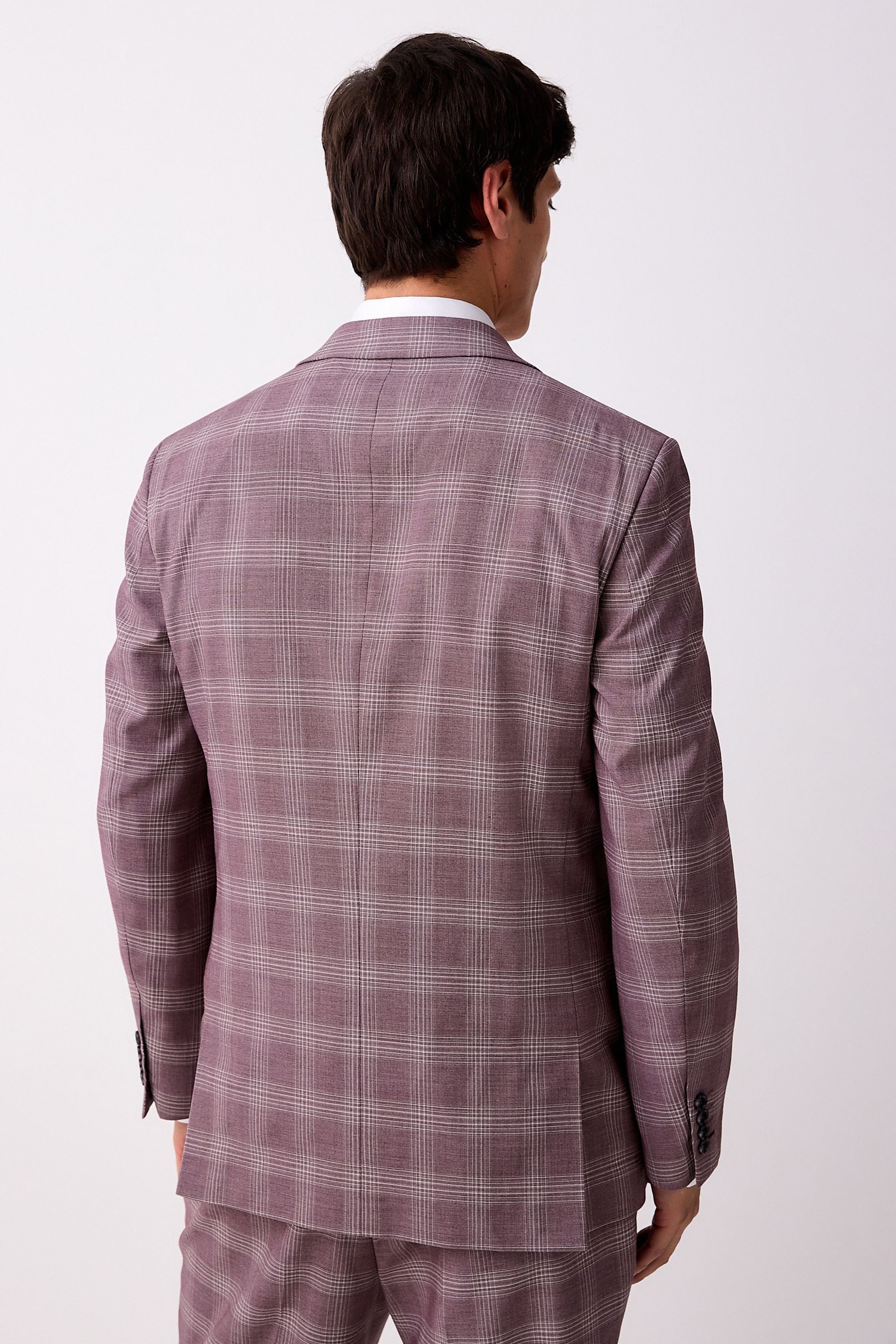 Next Sakko Anzugsakko mit Besatz und Karomuster (1-tlg) günstig online kaufen