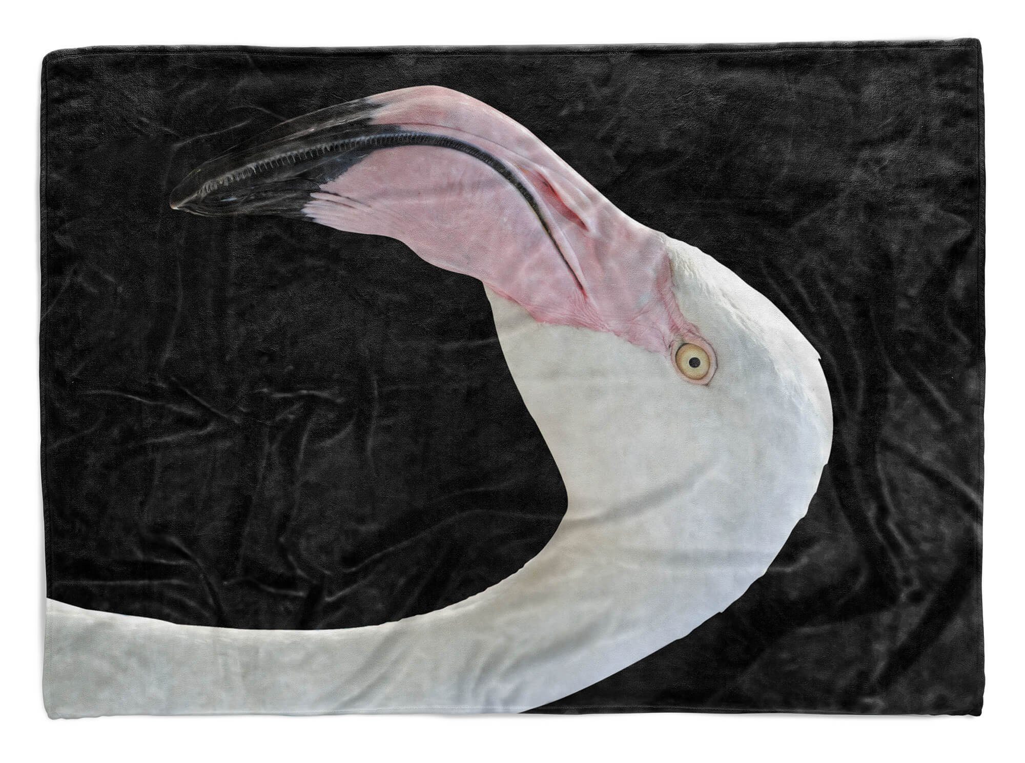 Sinus Art Handtücher Handtuch Strandhandtuch Saunatuch Kuscheldecke mit Tiermotiv Flamingo Schnabel, Baumwolle-Polyester-Mix (1-St), Handtuch