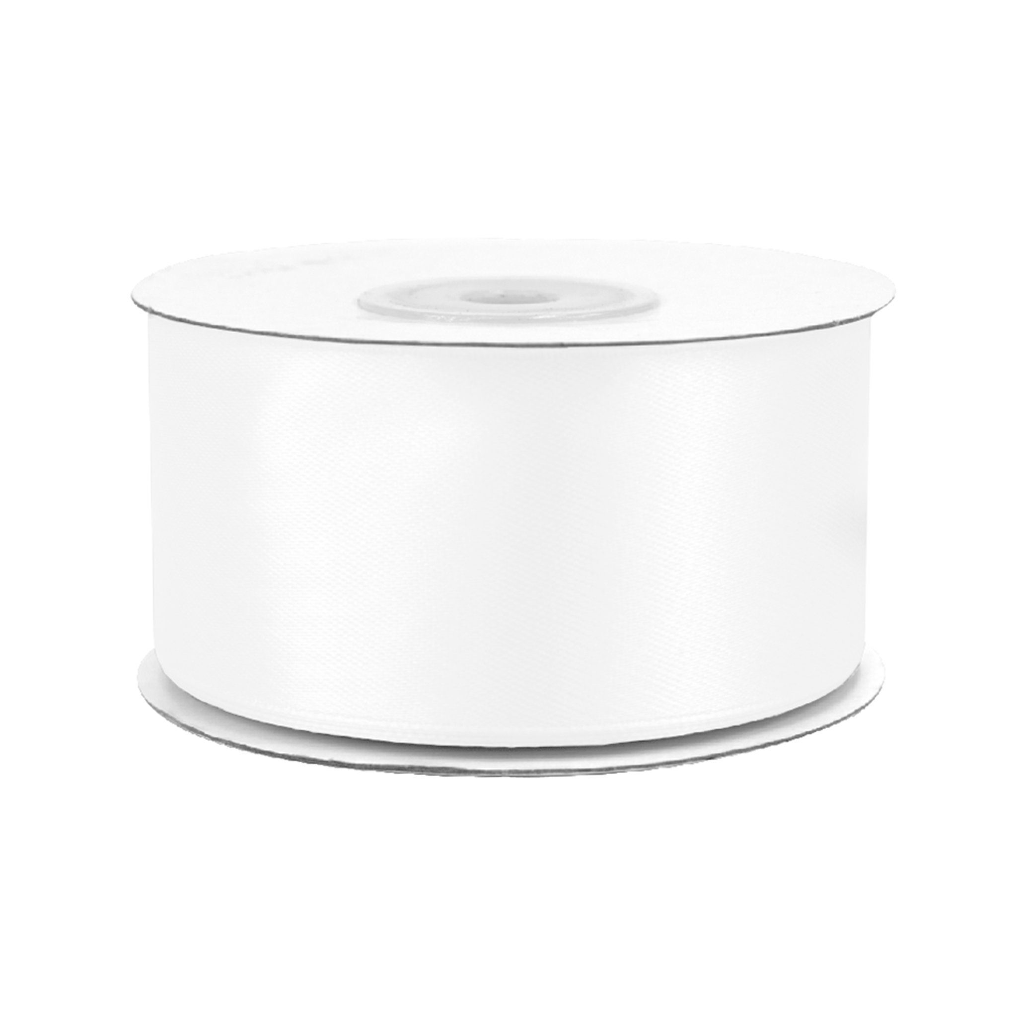 Creativery Satinband, Satinband 38mm x 25m Rolle Weiß