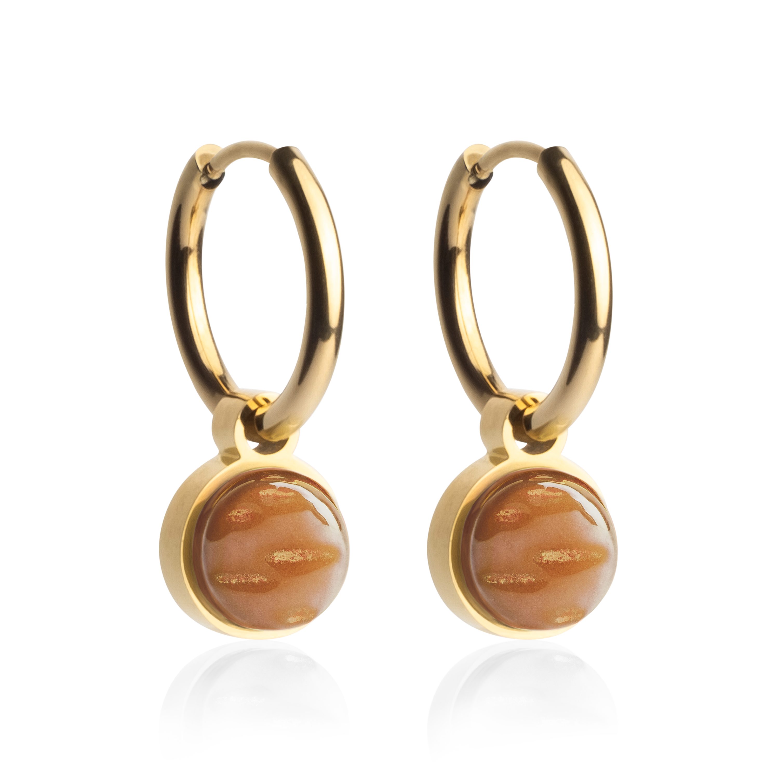 ALEXASCHA Paar Creolen Creolen mit Charms • Mix & Match bunte Ohrhänger • hypoallergen • 16mm