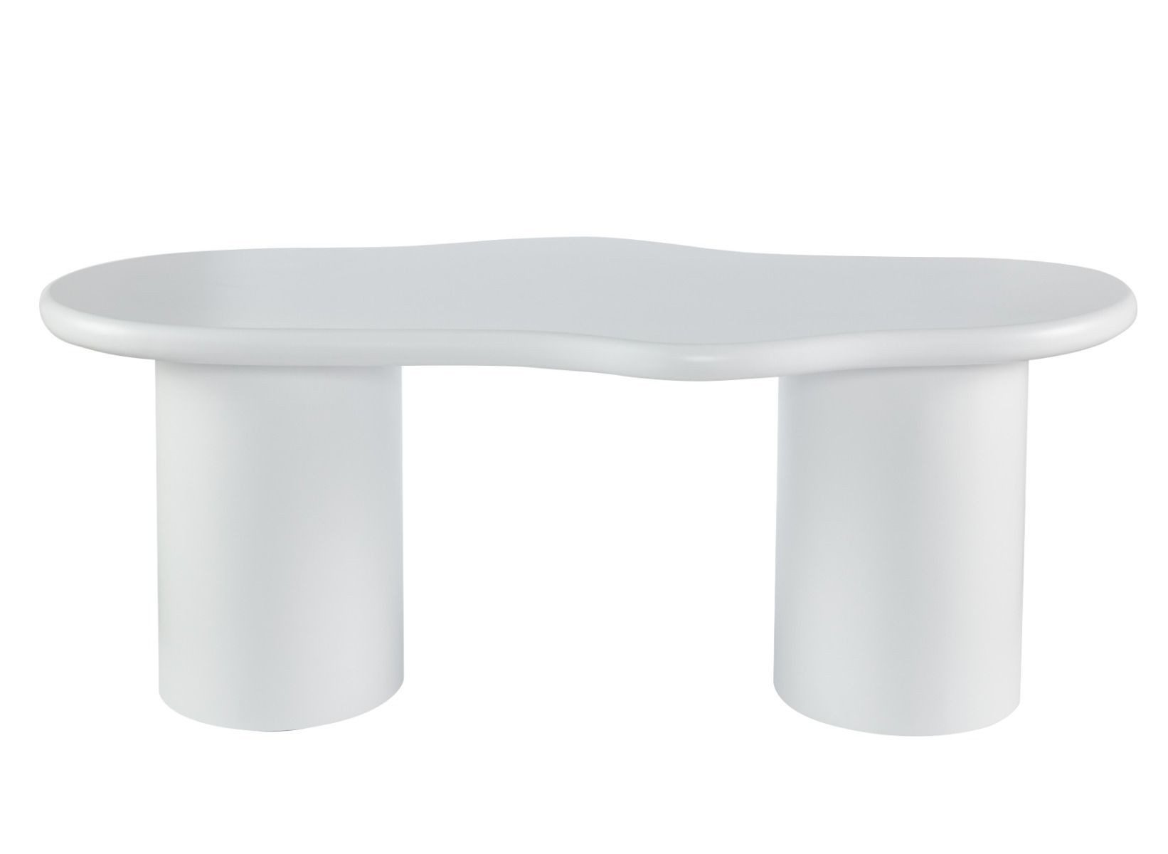 alesvelt Esstisch Bobbio in weiß MDF organisches Design 200cm (1-Tisch), 200x100x76cm