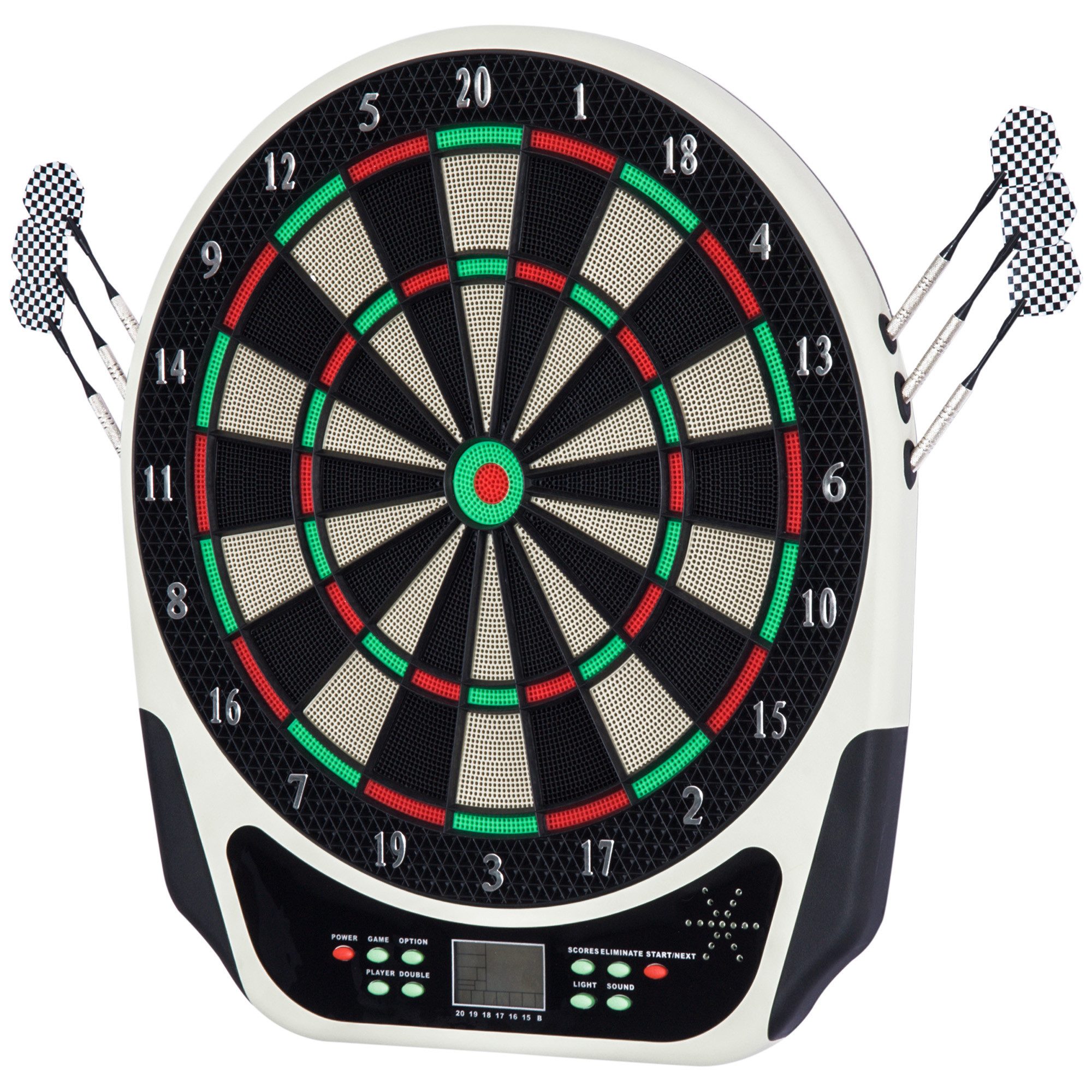 Dartscheibe Elektronische Dartboard mit LCD-Display, Flexible Montage, 6 Darts