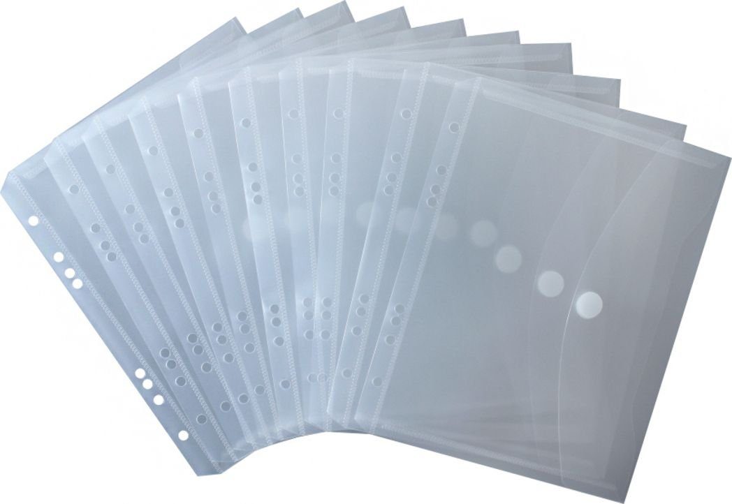 Kranholdt Organisationsmappe Dokumententaschen A5, aus PP, mit Klettverschluss und Abheftrand, Neutral