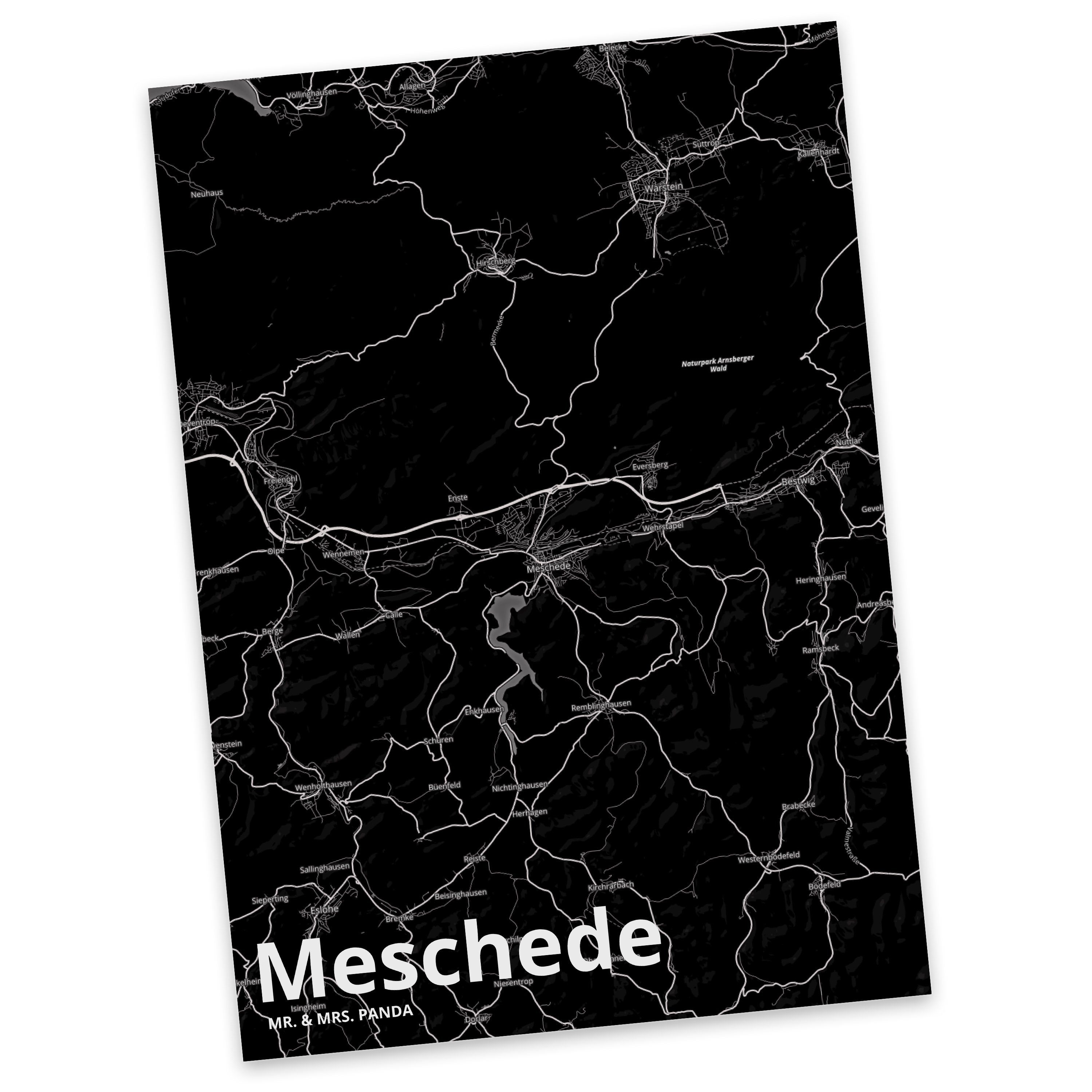Mr. & Mrs. Panda Postkarte Meschede - Geschenk, Dorf, Städte, Ort, Ansichtskarte, Stadt Dorf Kar