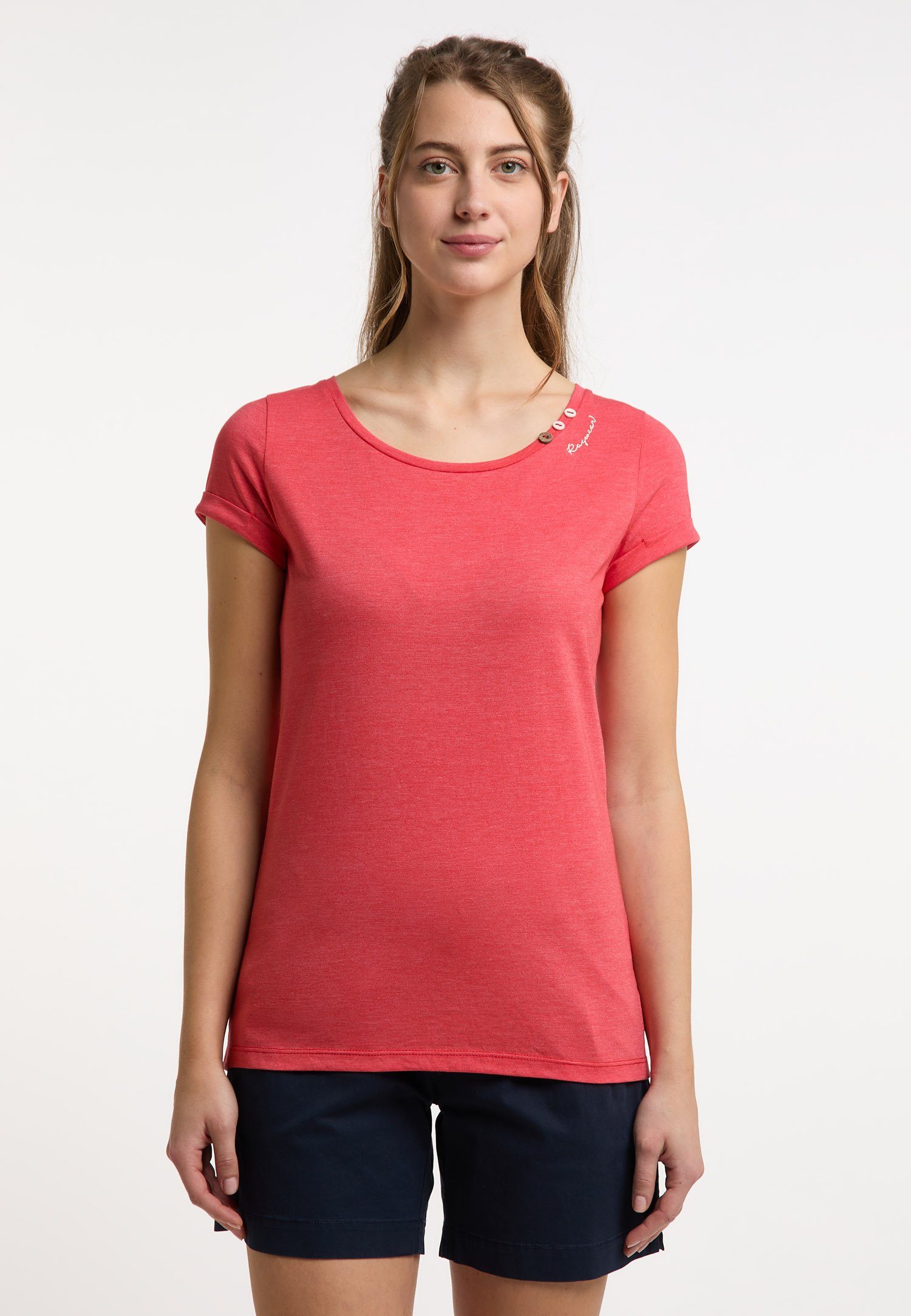 A Vegane Mode ORGANIC & Ragwear T-Shirt Nachhaltige FLORAH RED